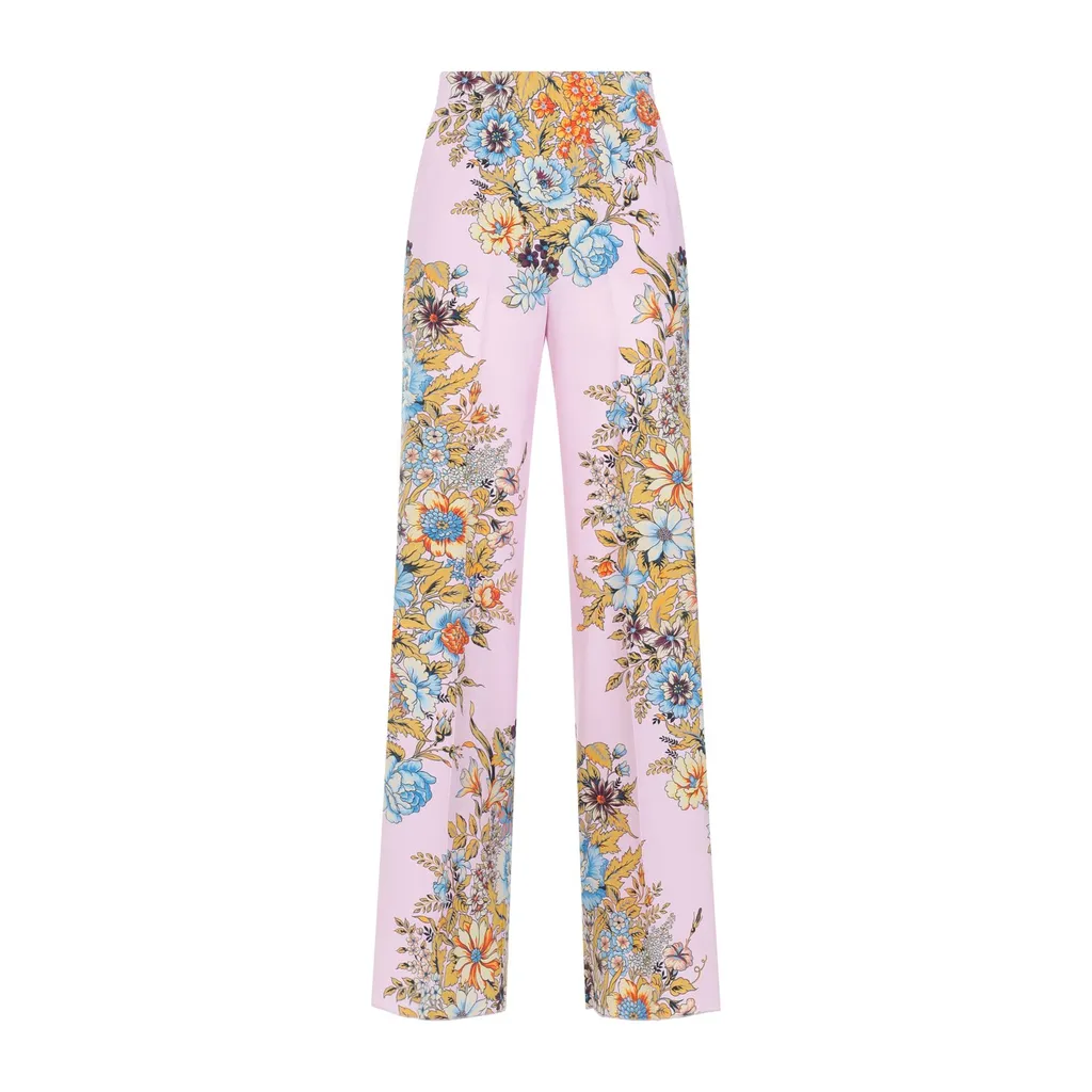 Floral Printed Straight-Leg Trousers