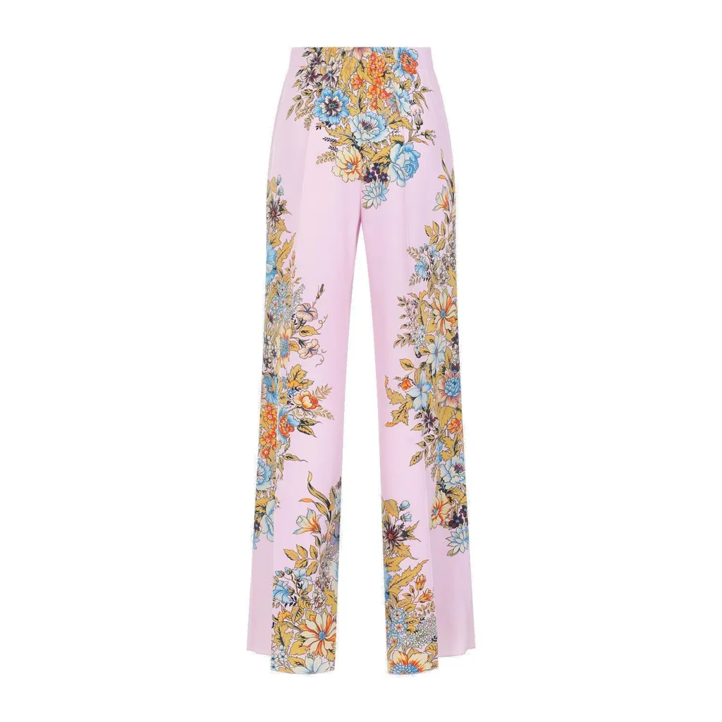 Floral Printed Straight-Leg Trousers