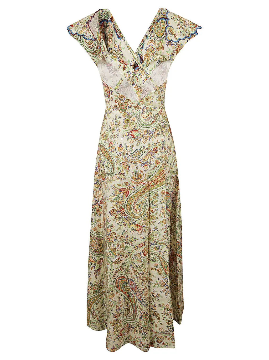 Paisley-Printed Ruffled Detailed Maxi Dress