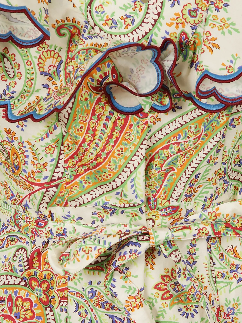 Paisley-Printed Ruffled Detailed Maxi Dress