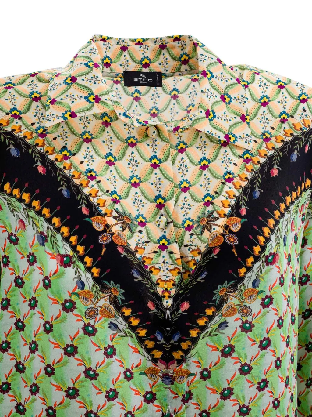 Patterned Collared Button-Up Shirt