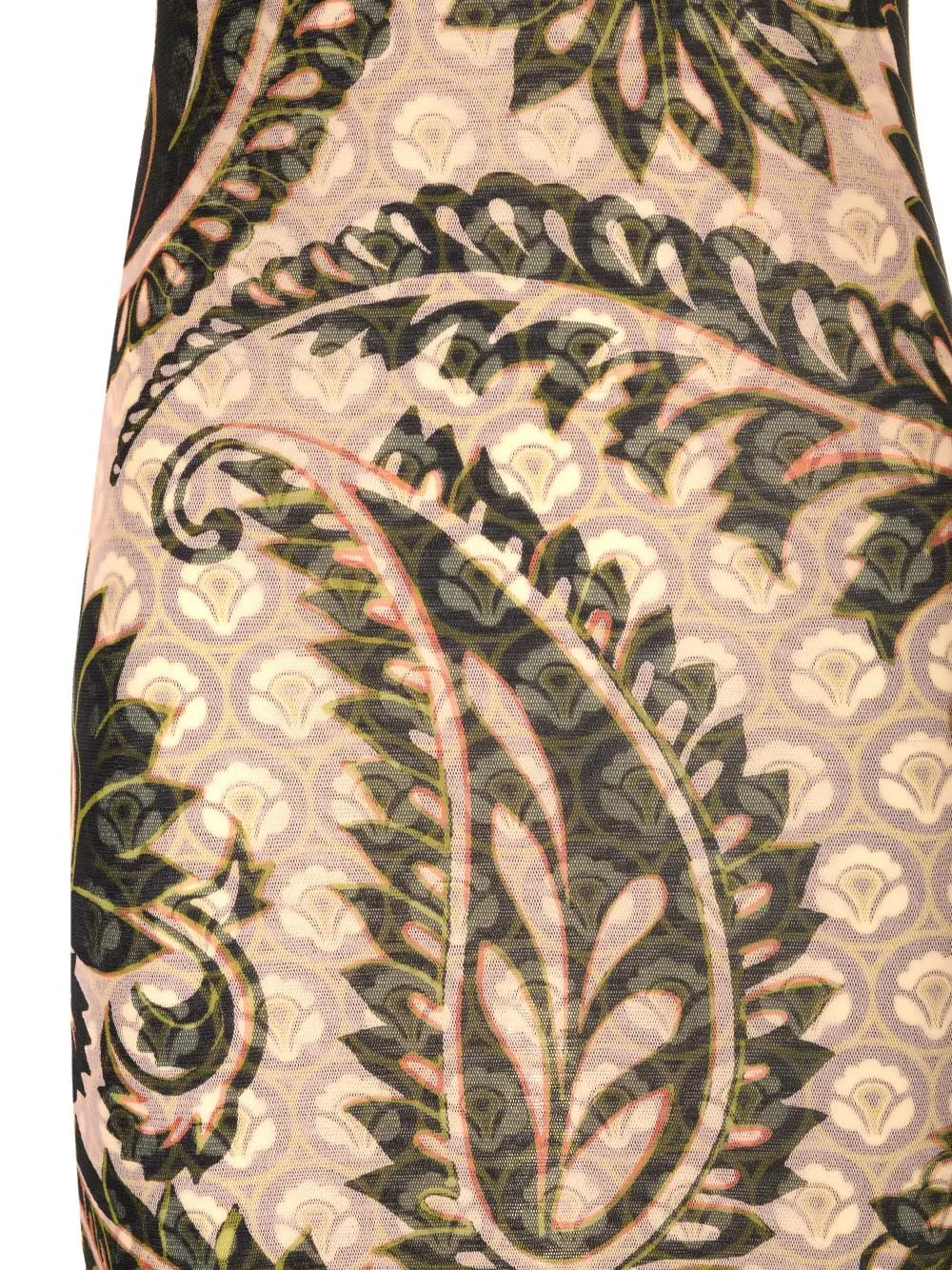 Paisley Print V-Neck Tulle Maxi Dress
