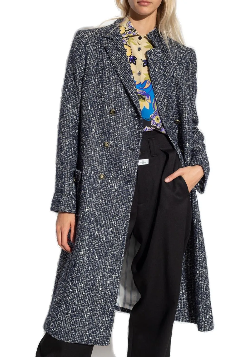 Double-Breasted Tweed Coat