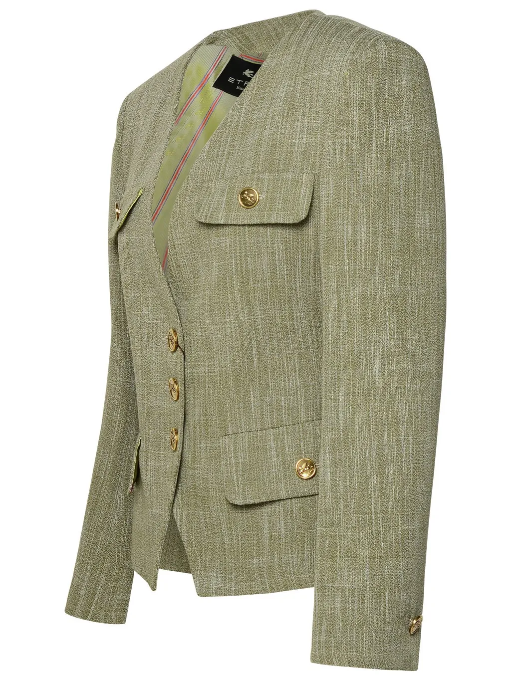 V-Neck Single-Breasted Jacket