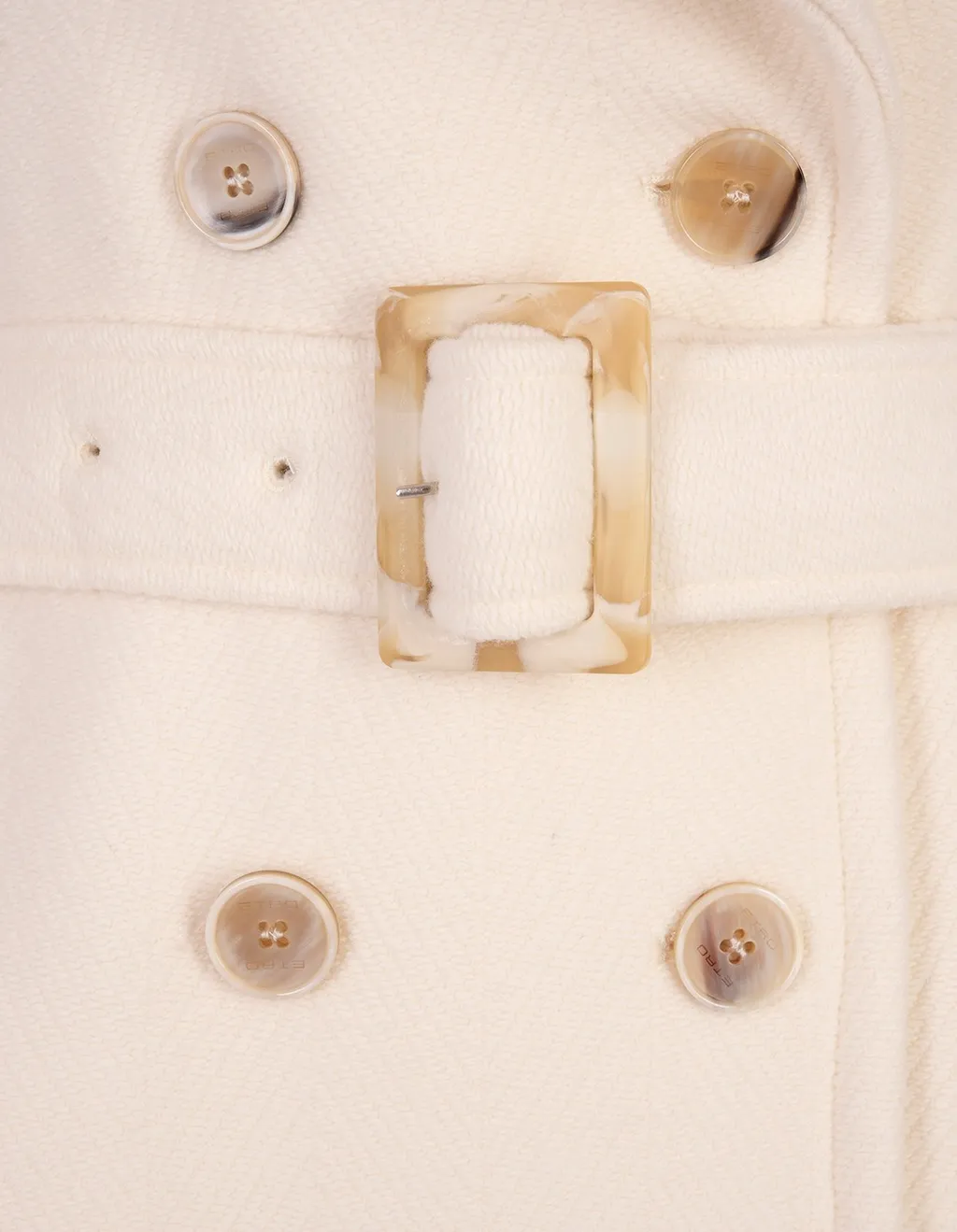 Double-Breasted Belted Long-Sleeved Coat