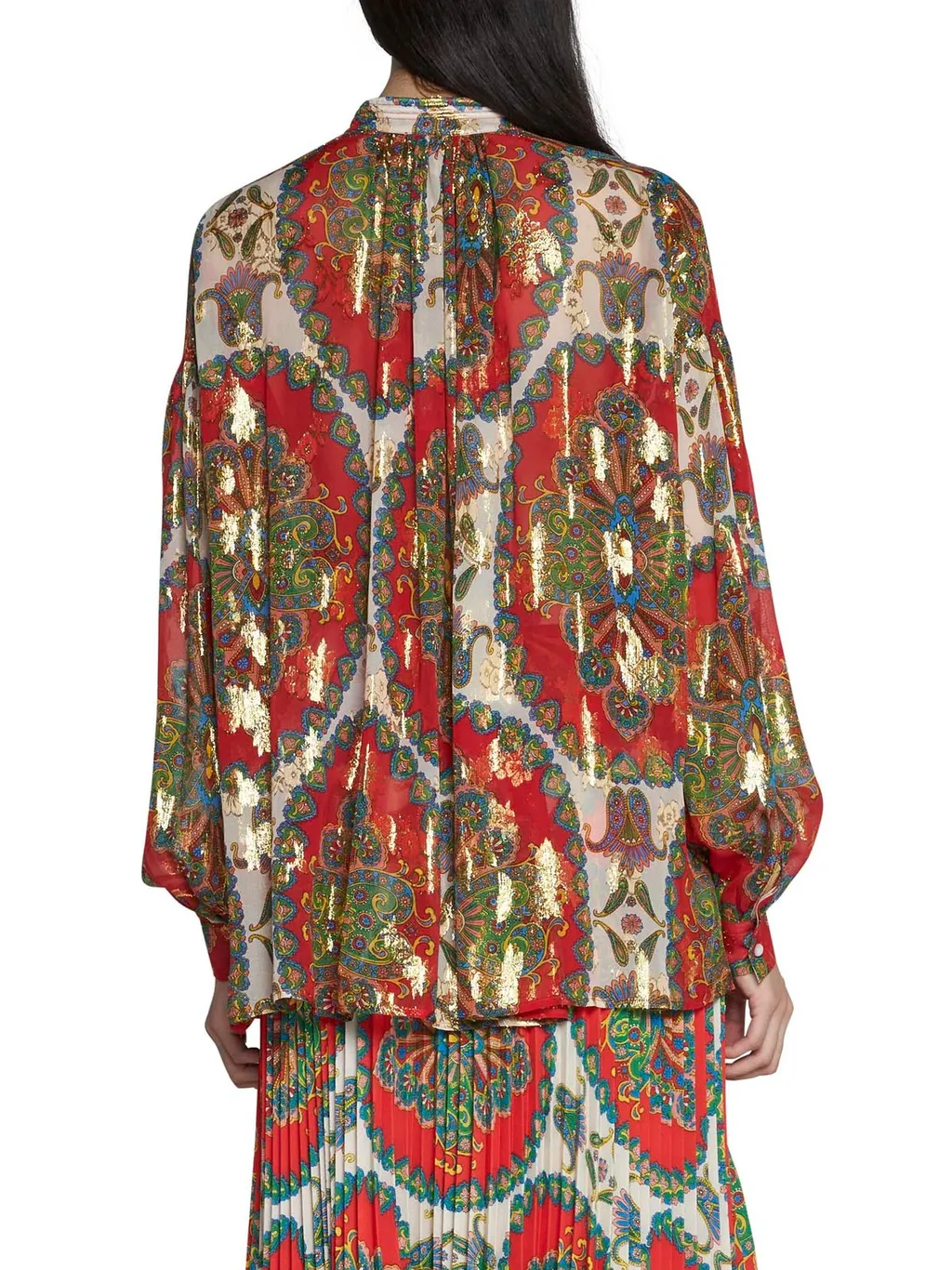 Paisley Pattern Long-Sleeved Blouse