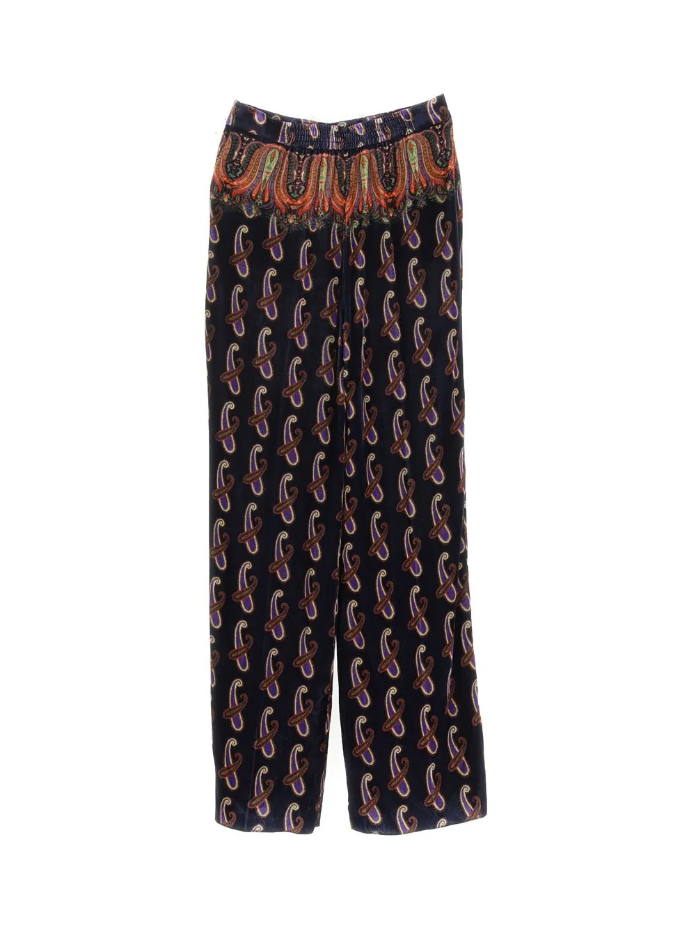 Pattern-Printed Wide Leg Trousers