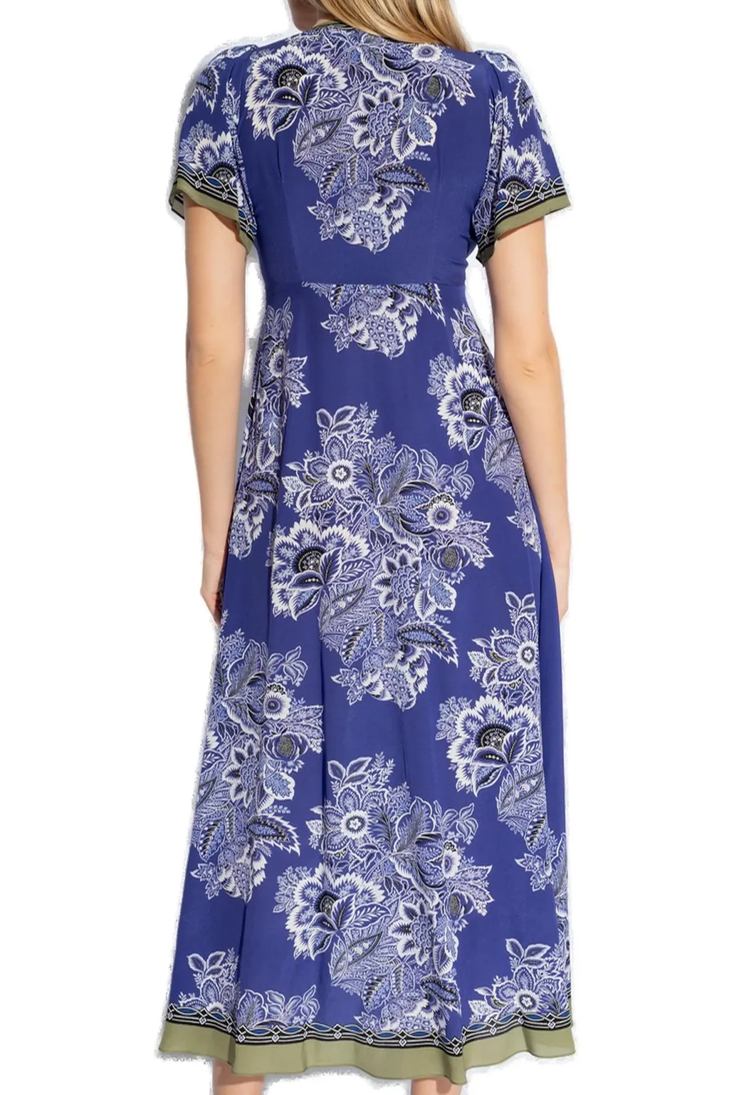 Floral Printed V-Neck Midi Dress