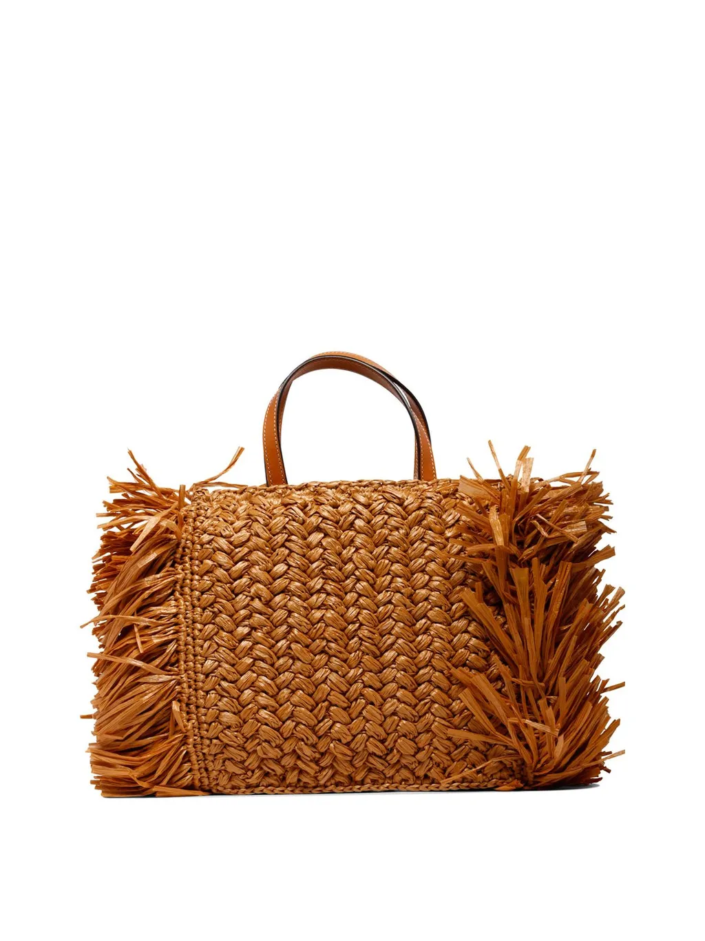 Logo Patch Fringed Edge Tote Bag