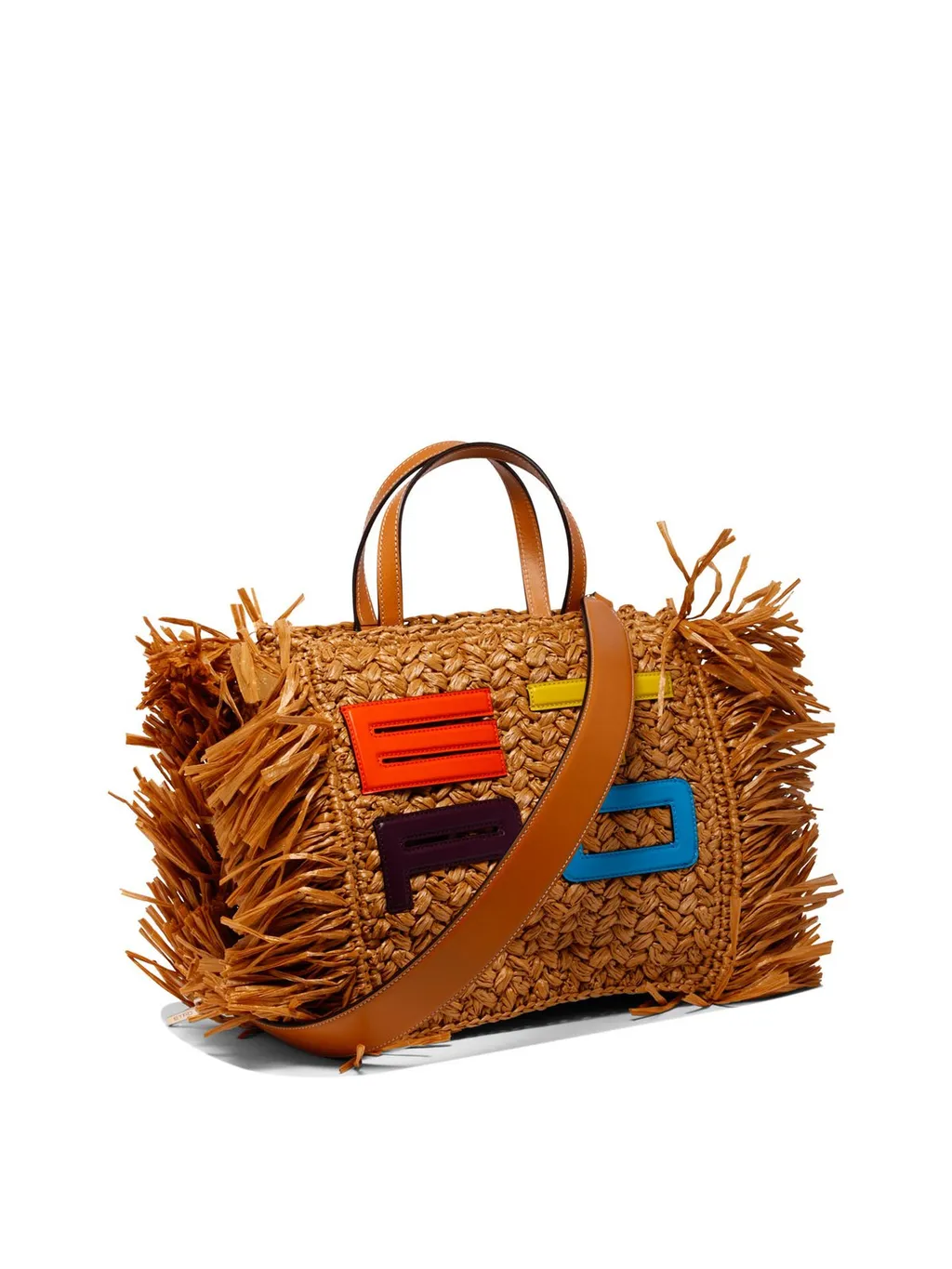 Logo Patch Fringed Edge Tote Bag