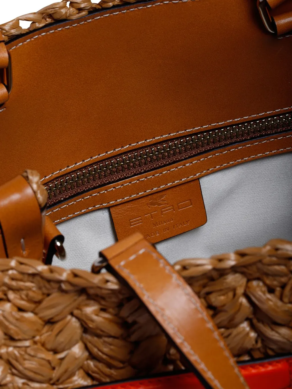 Logo Patch Fringed Edge Tote Bag