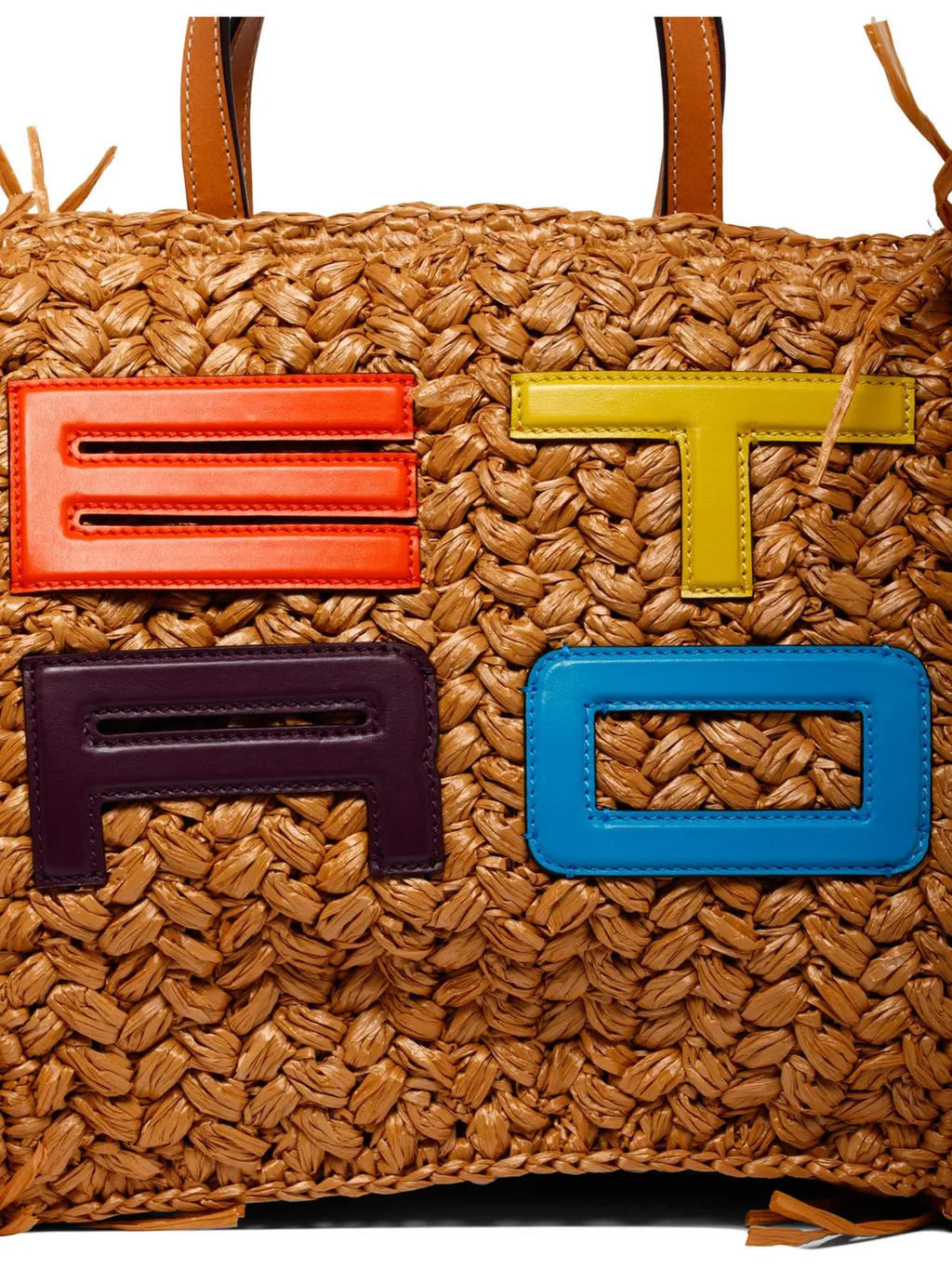 Logo Patch Fringed Edge Tote Bag
