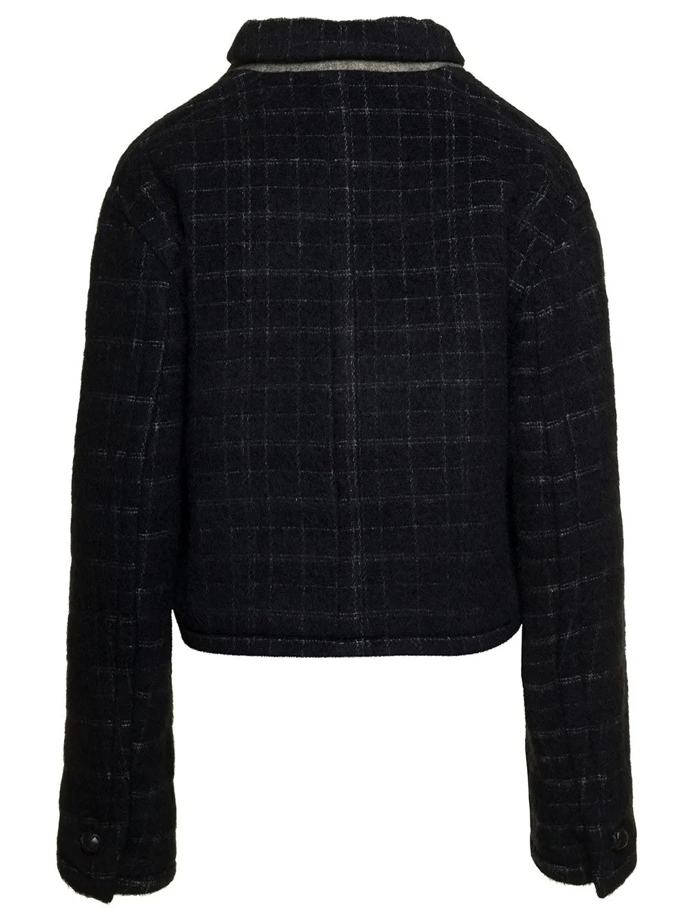 Floral Embroidered Checked Coat