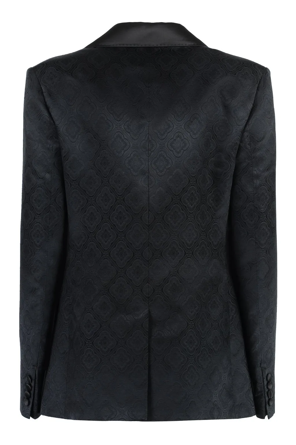 Patterned Jacquard Double-Breasted Blazer