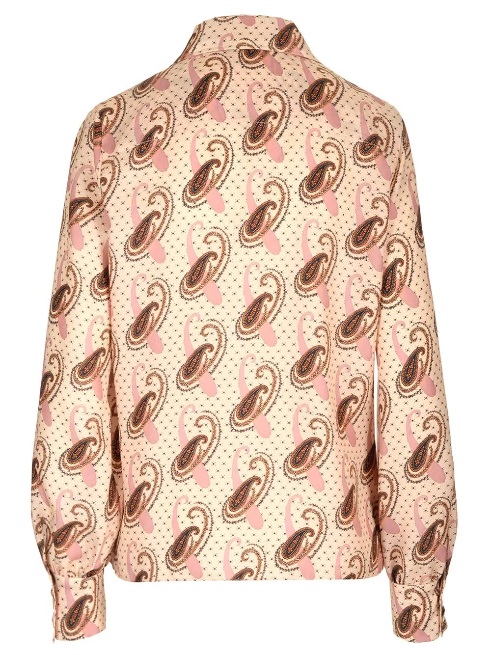 Paisley Print Collared Button-Up Shirt
