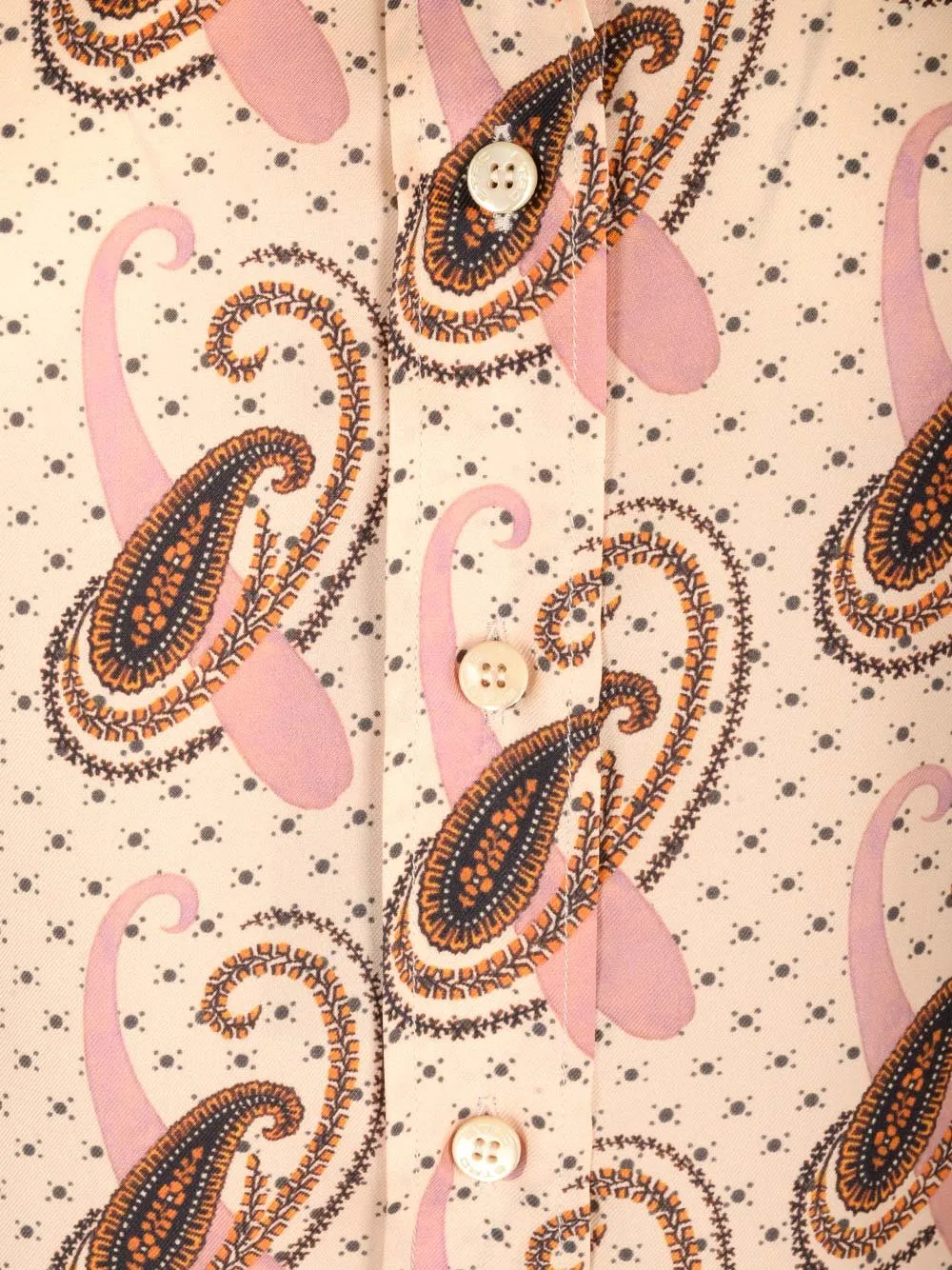 Paisley Print Collared Button-Up Shirt