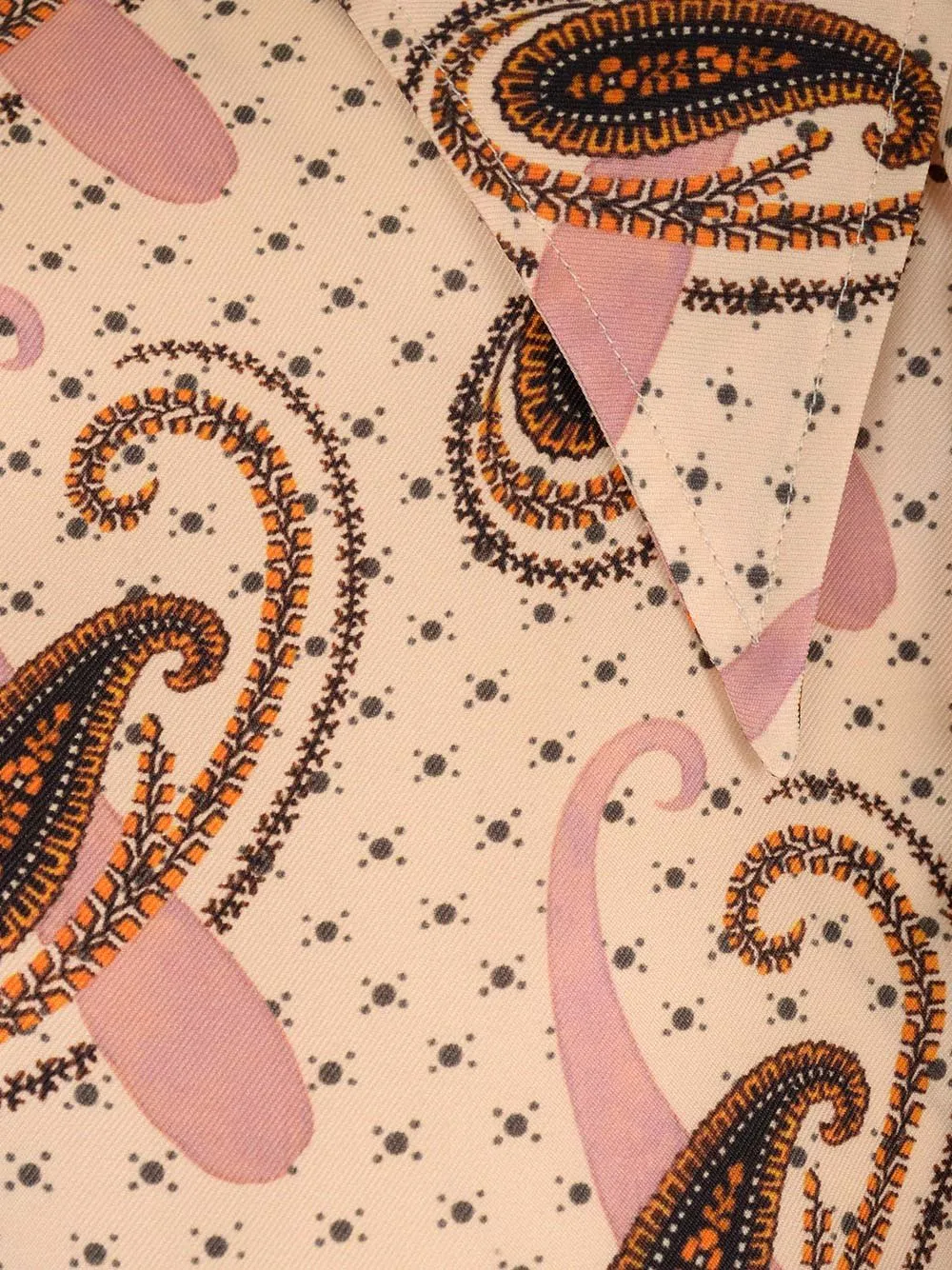 Paisley Print Collared Button-Up Shirt