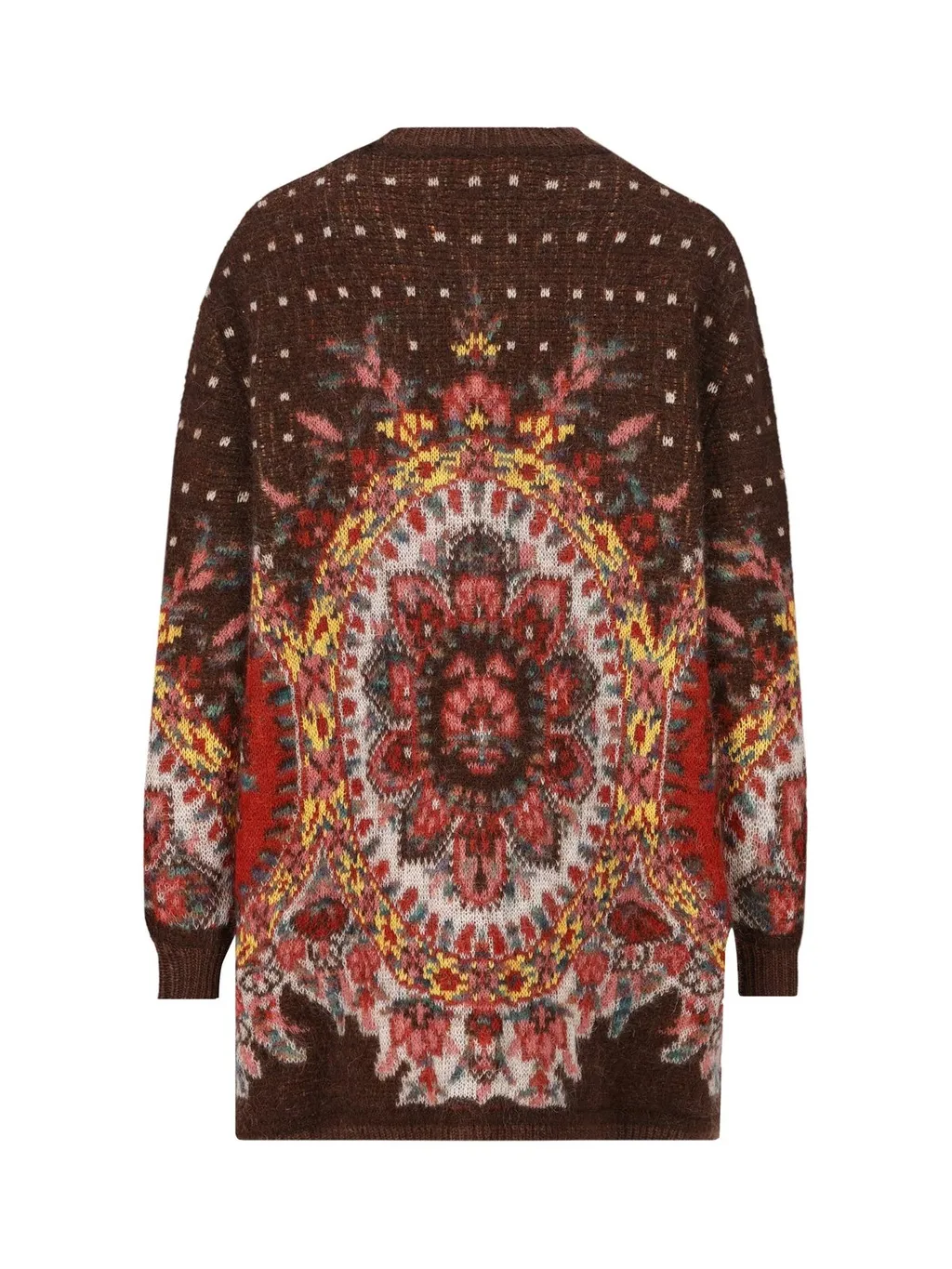 Jacquard Pattern Button-Up Cardigan