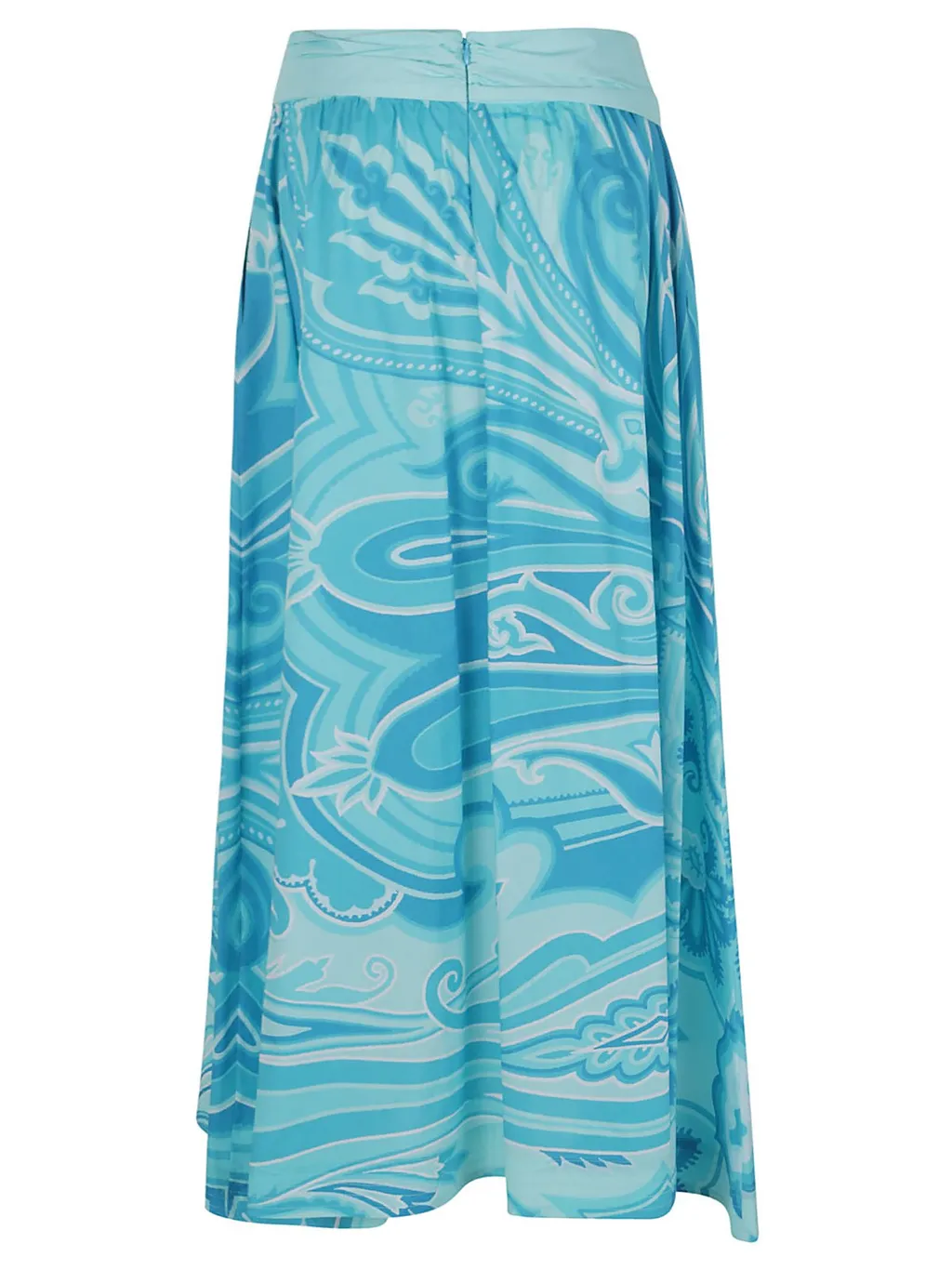 Graphic Printed Tie-Knot Detail Midi Skirt