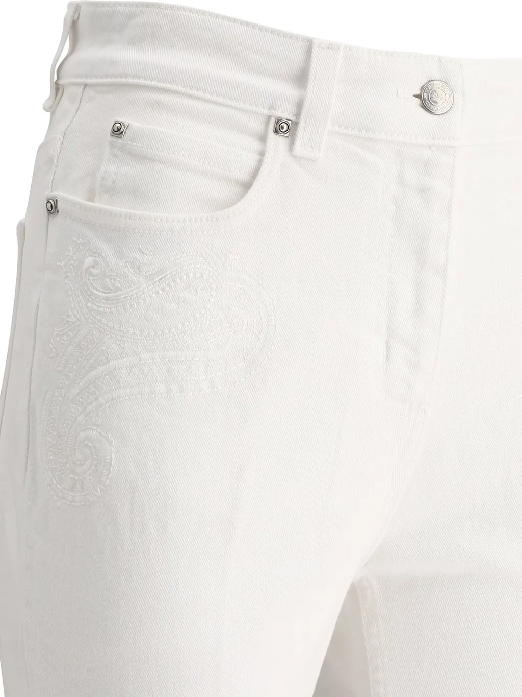 Button Detailed Straight Leg Jeans