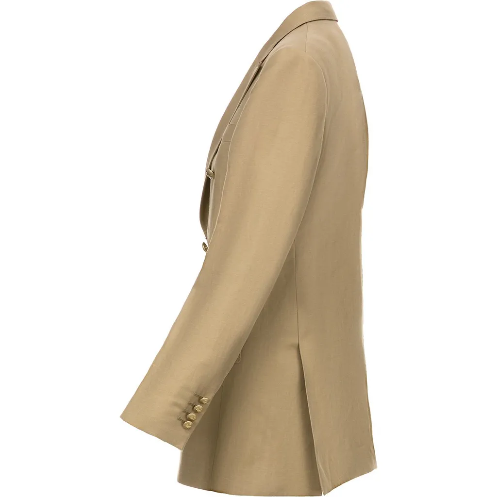 Double-Breasted Long-Sleeved Blazer