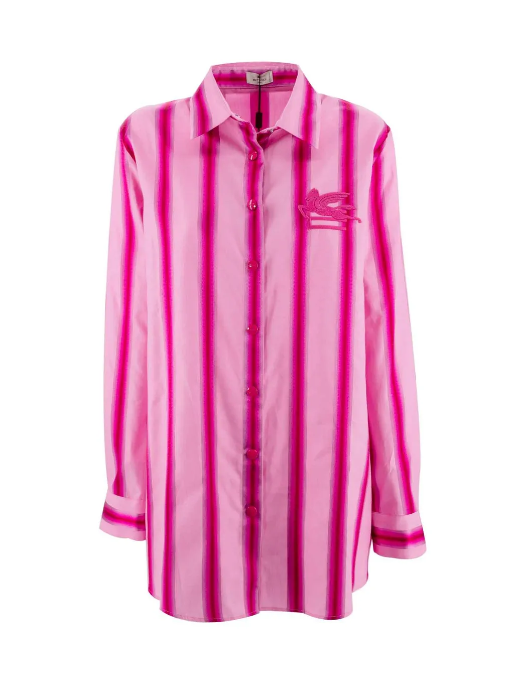 Logo Embroidered Striped Buttoned Shirt