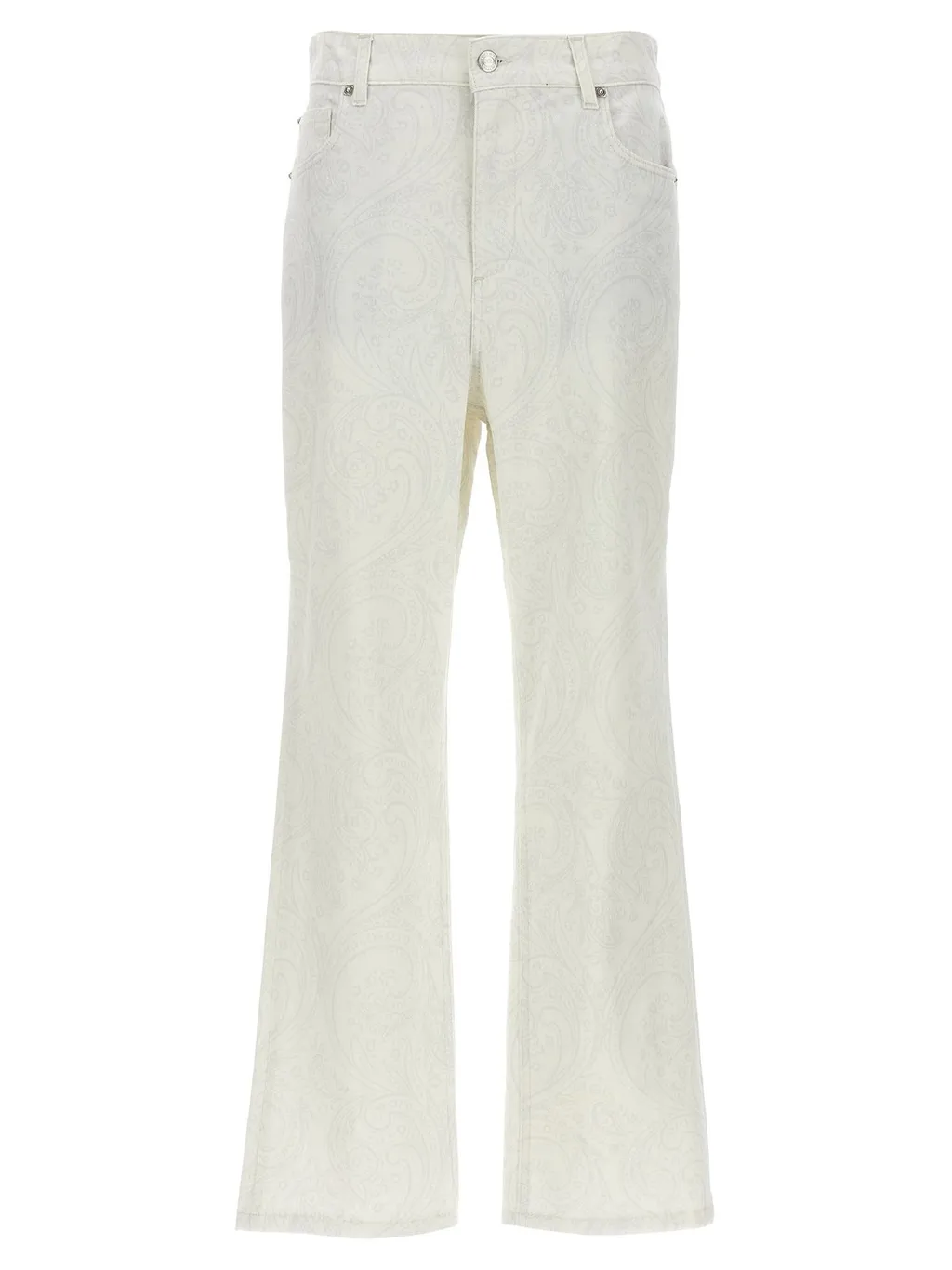 Paisley Printed Cropped Jeans