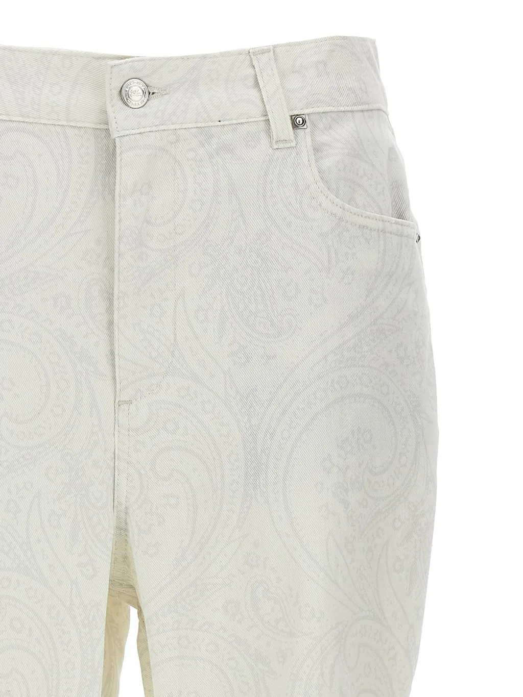 Paisley Printed Cropped Jeans