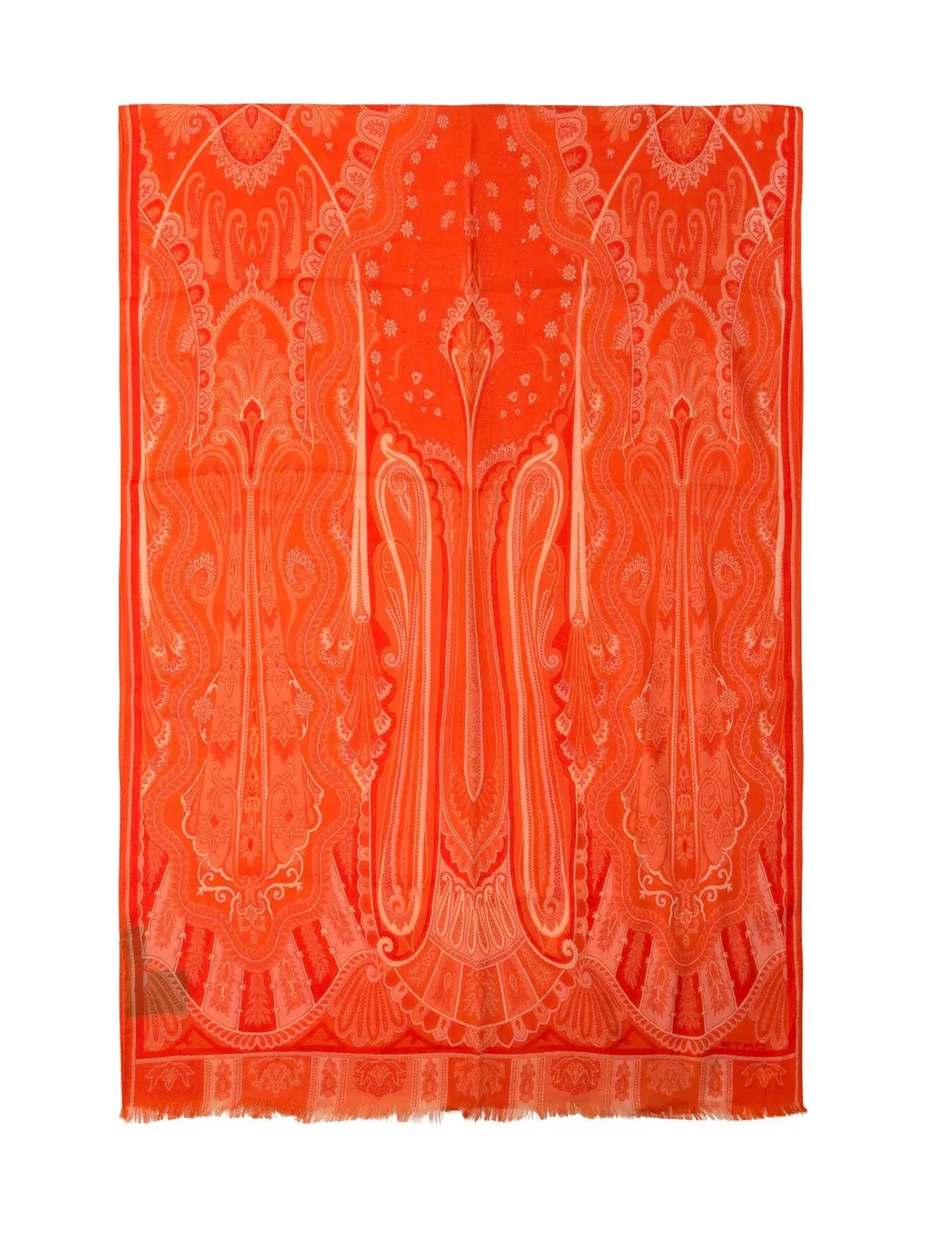 Graphic Printed Frayed Scarf