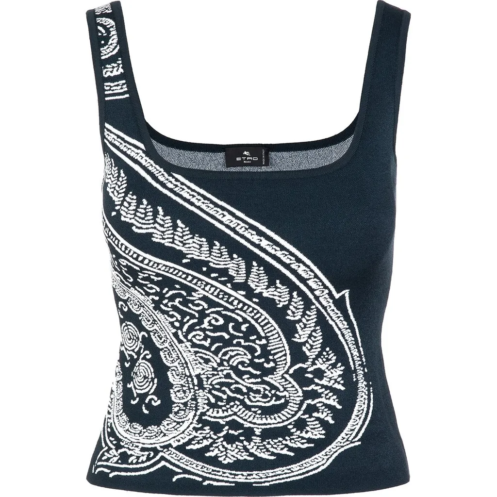 Paisley-Print Sleeveless Top