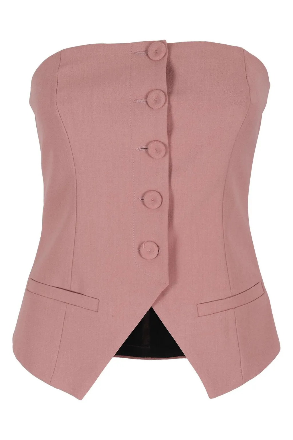 Buttoned Strapless Jacket