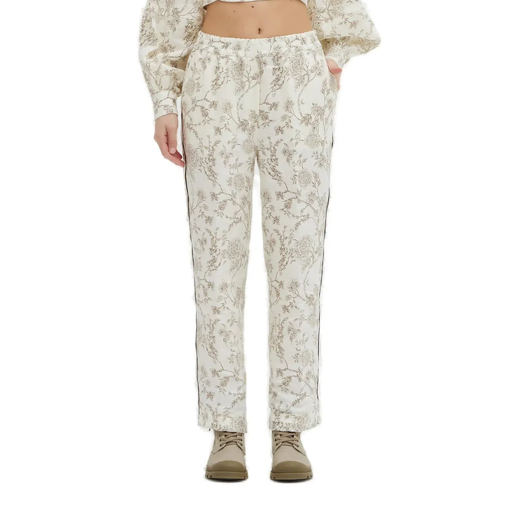 Floral Printed Elastic Waist Pants