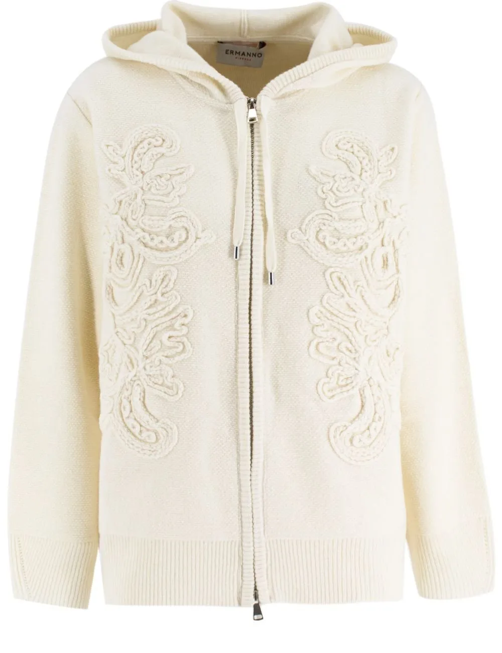 Embroidered Zip Hoodie Sweater