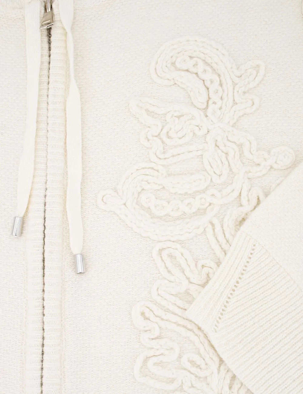 Embroidered Zip Hoodie Sweater