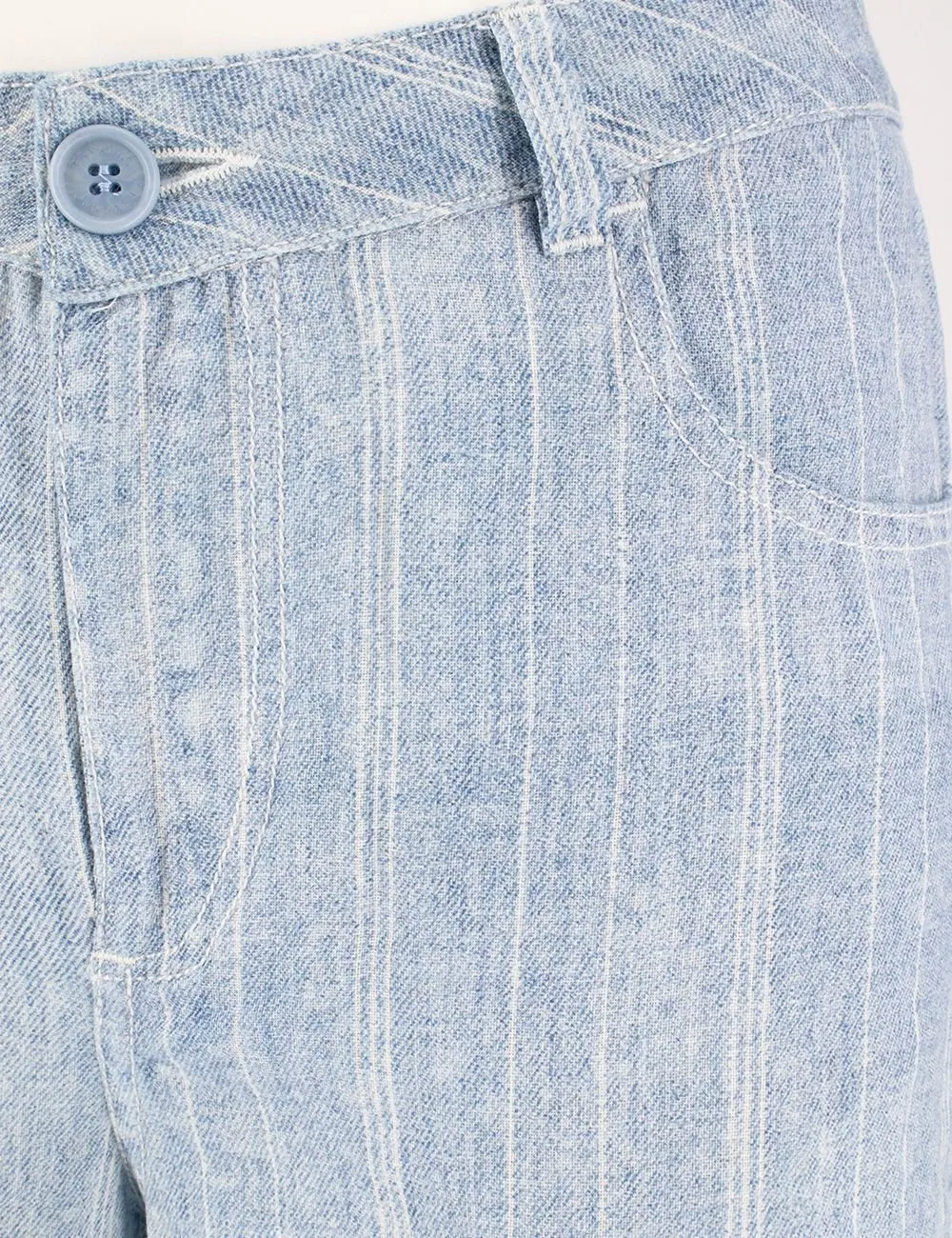 Striped Lace-Trim Pants