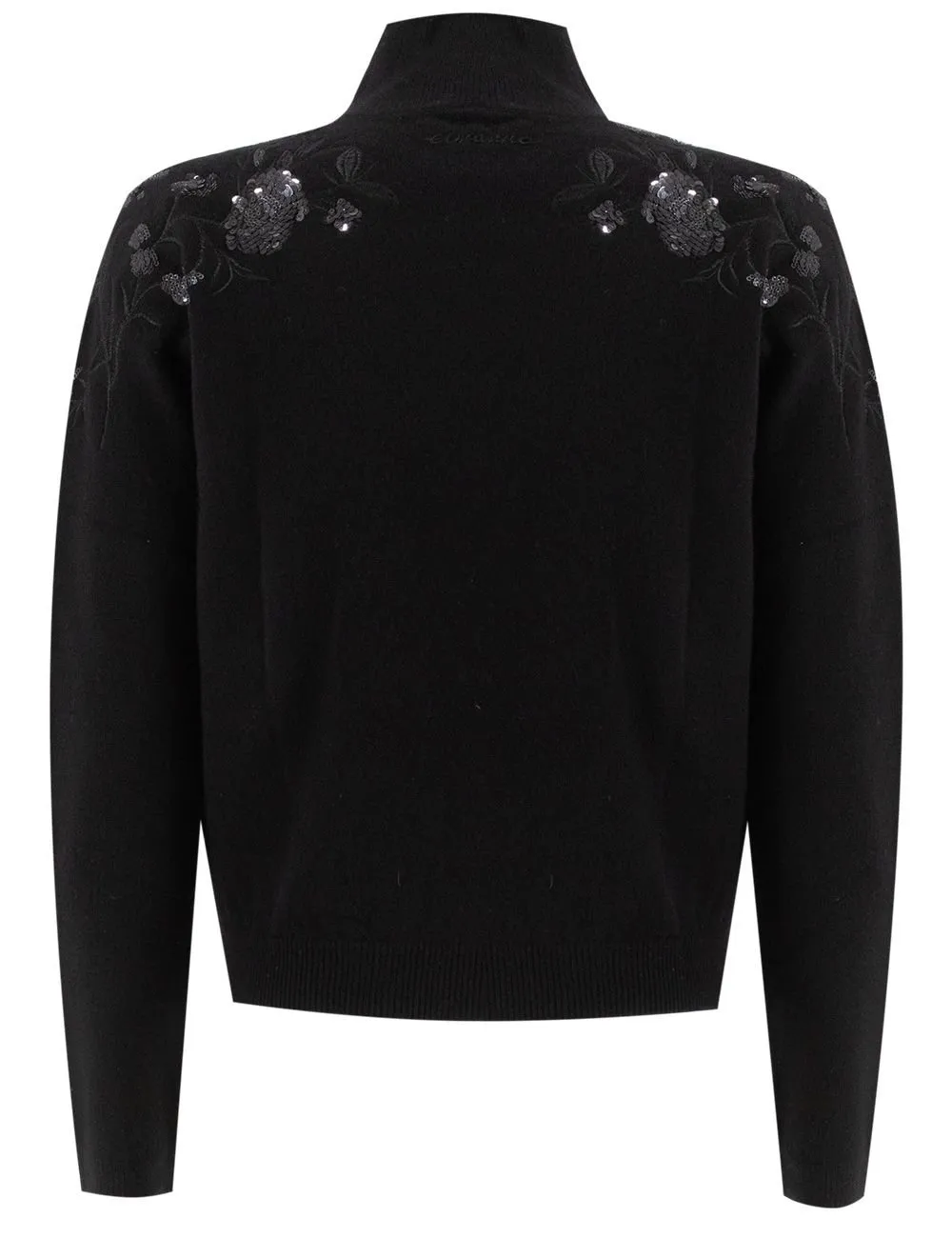 Floral Sequined Turtleneck Jumper