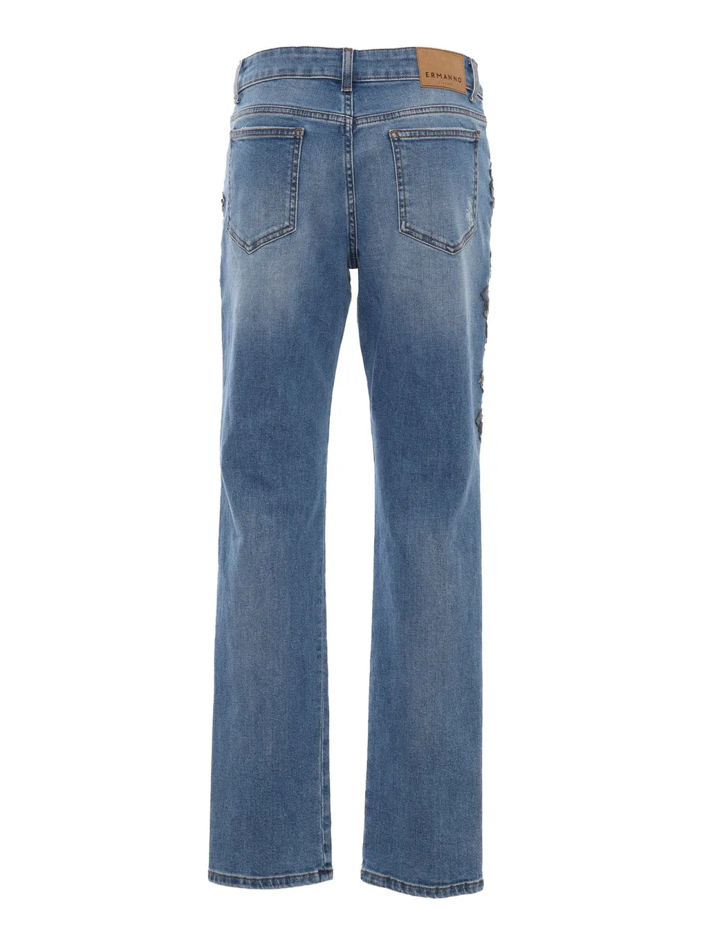 Sequined Five-Pocket Denim Jeans