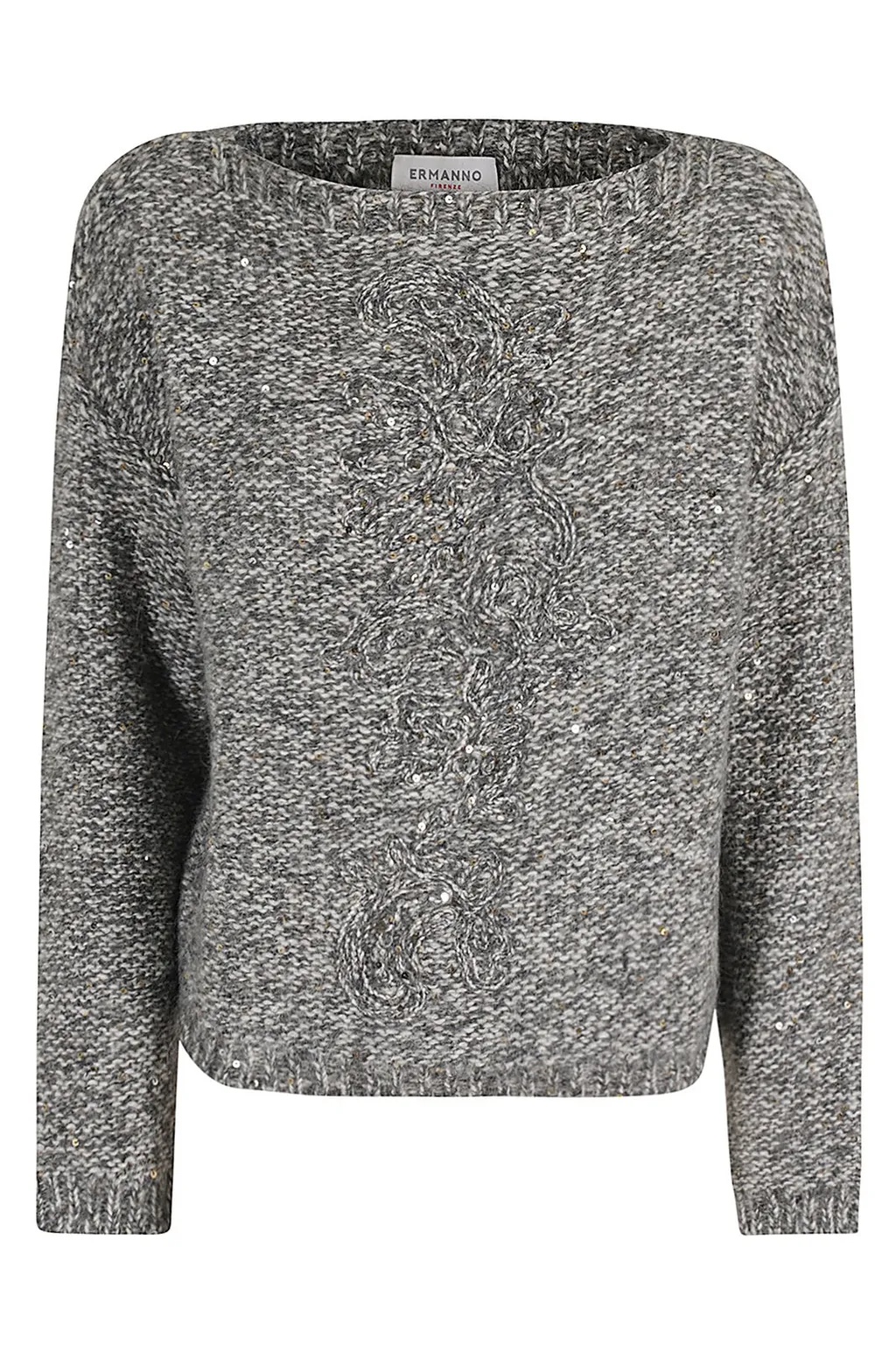 Sequined Boat-Neck Jumper
