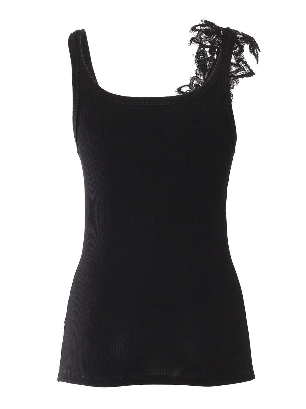Rebrode Lace Ribbed-Knit Vest