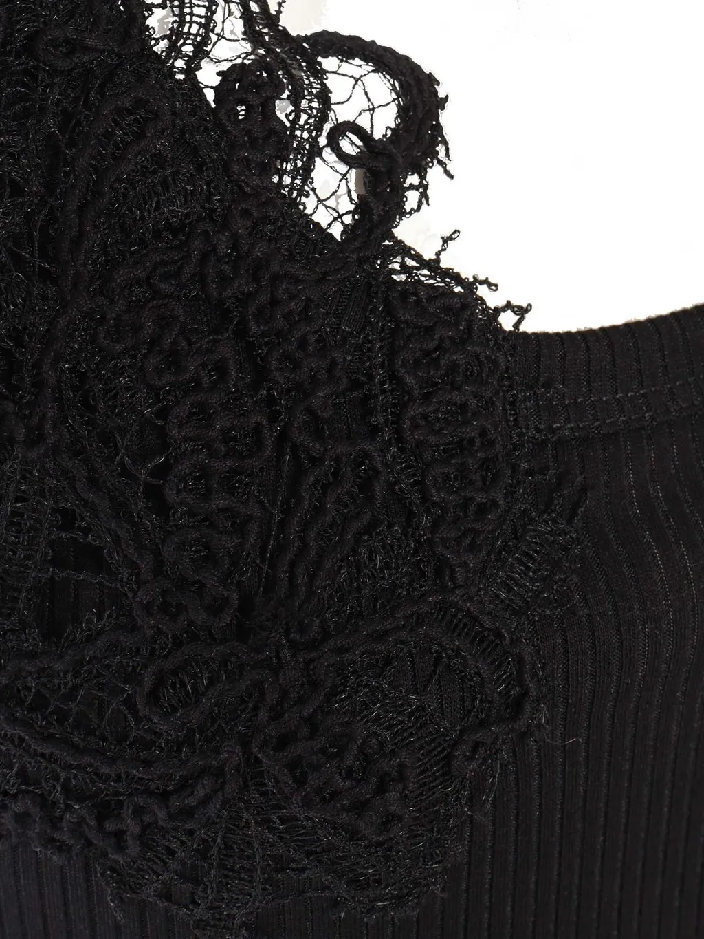 Rebrode Lace Ribbed-Knit Vest