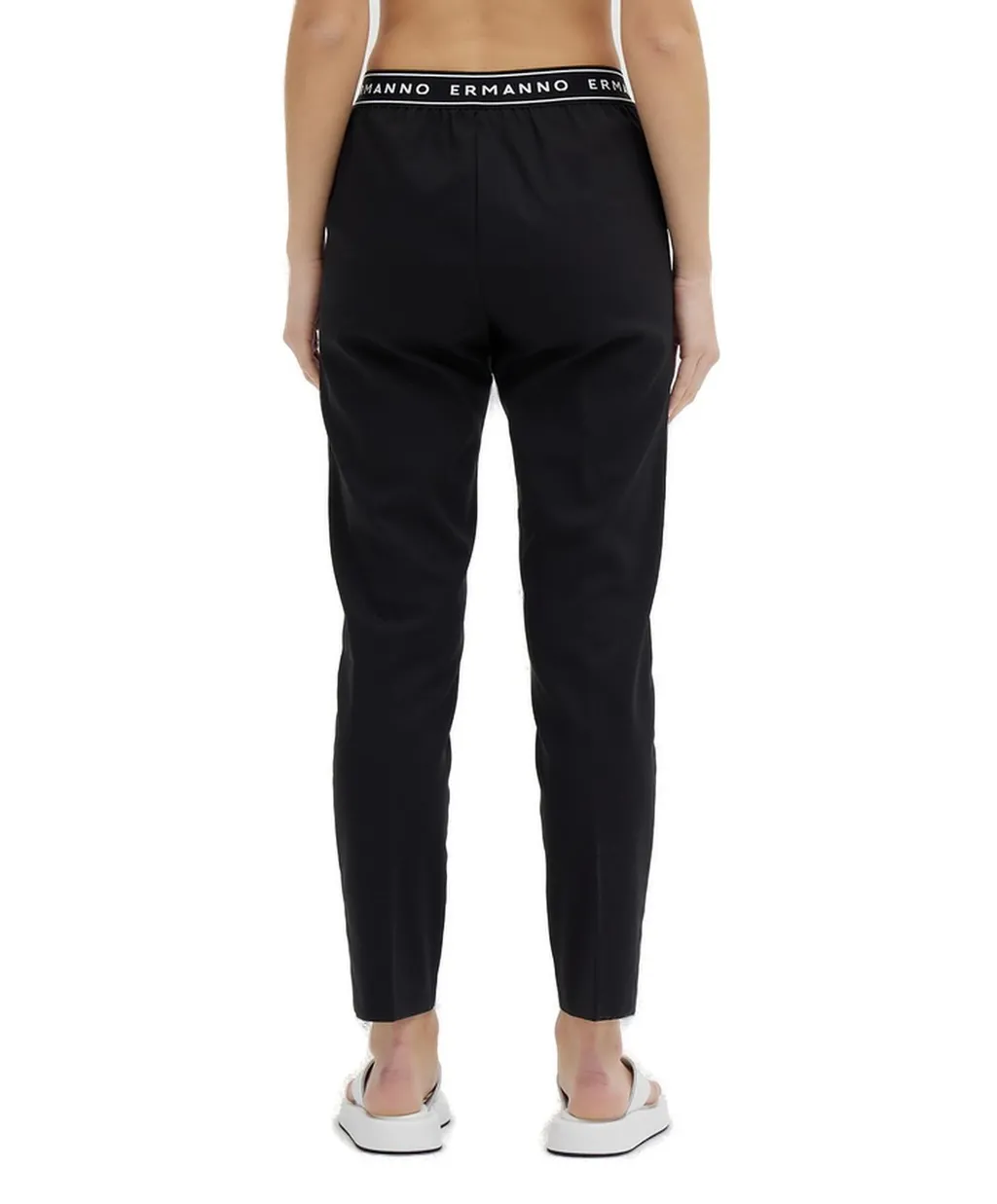 Logo Waistband Straight-Leg Pants