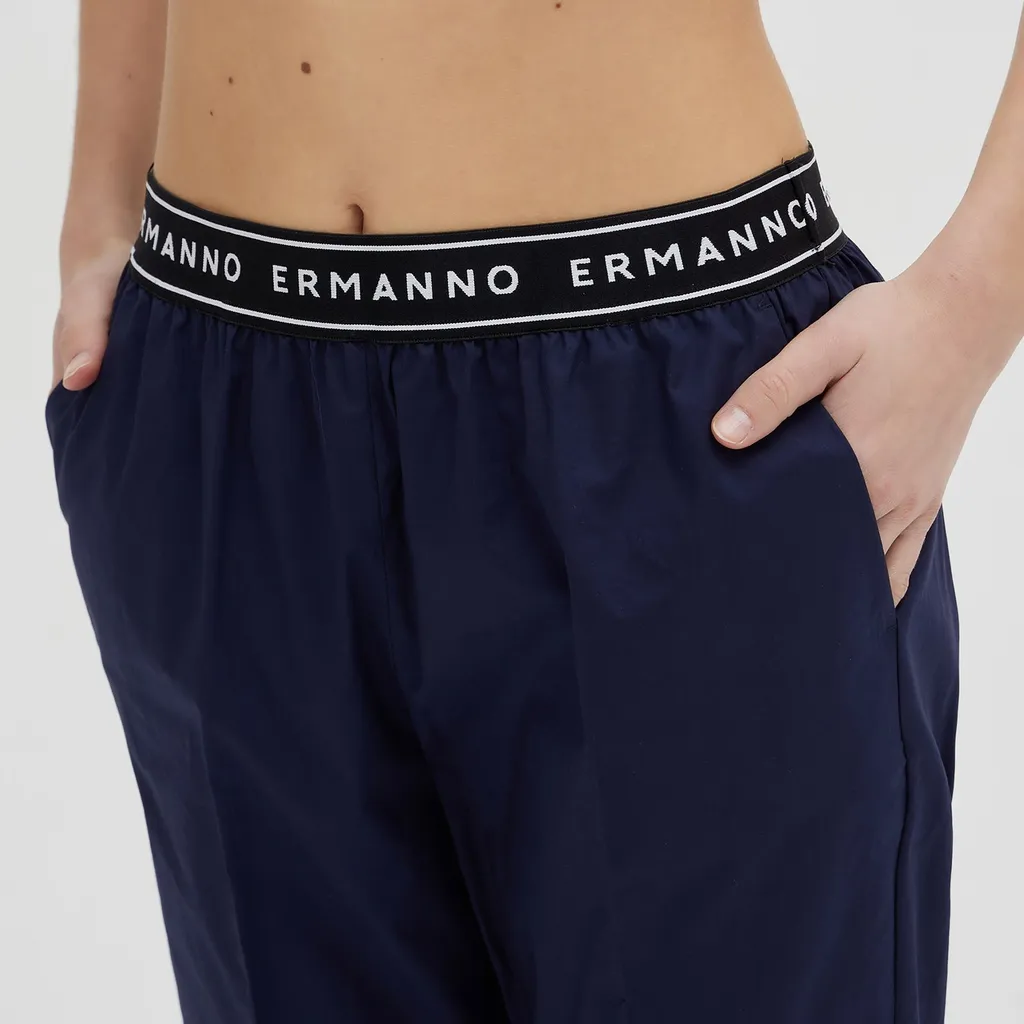 Logo Waistband Straight-Leg Pants