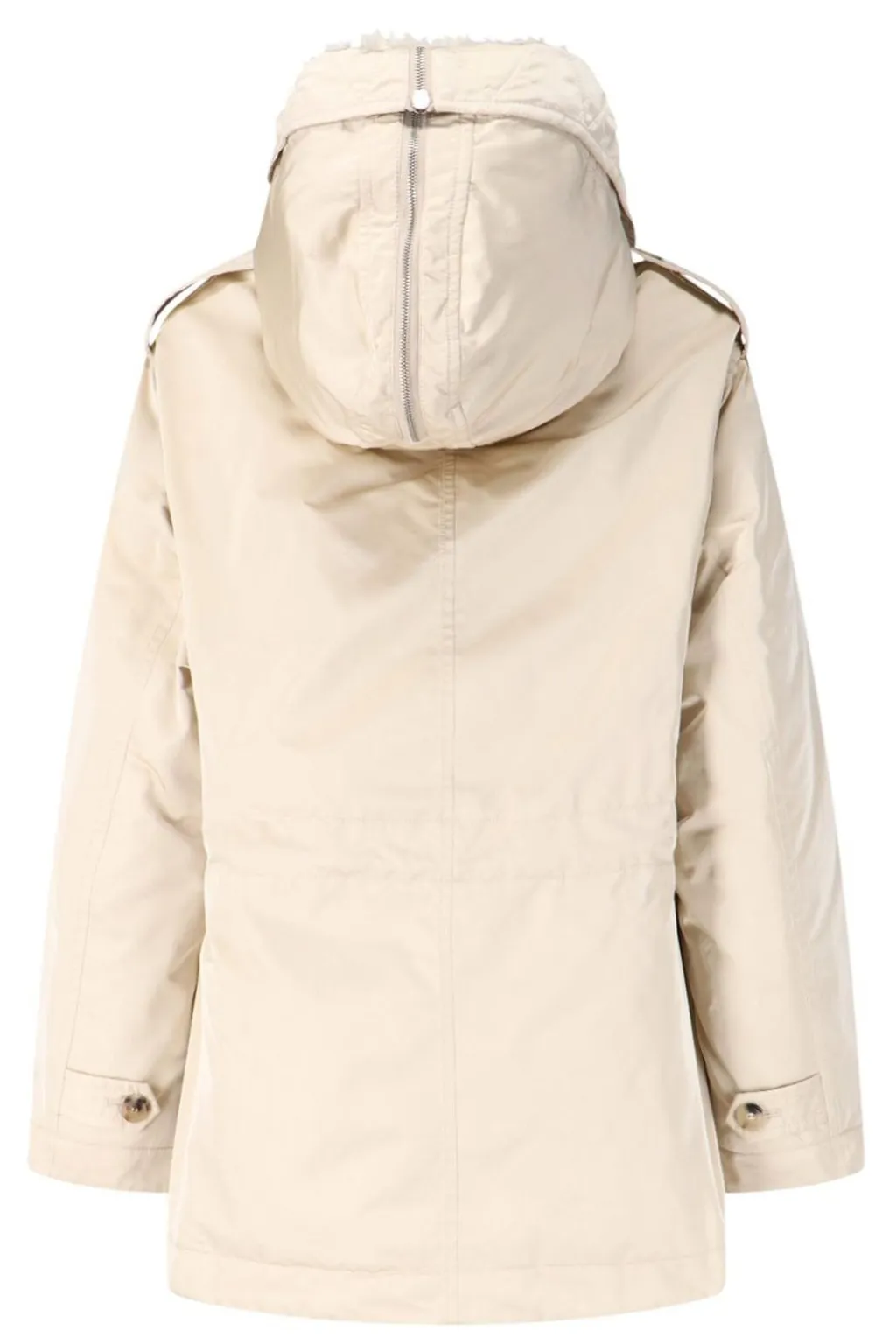 Fur Trim Hooded Coat