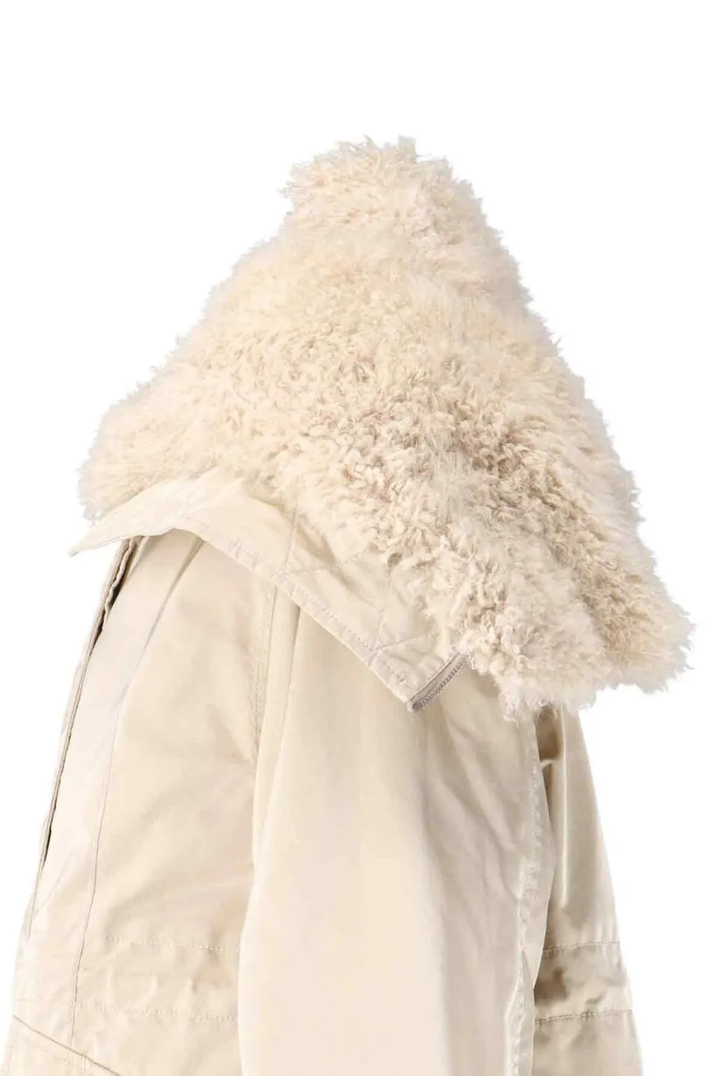 Fur Trim Hooded Coat