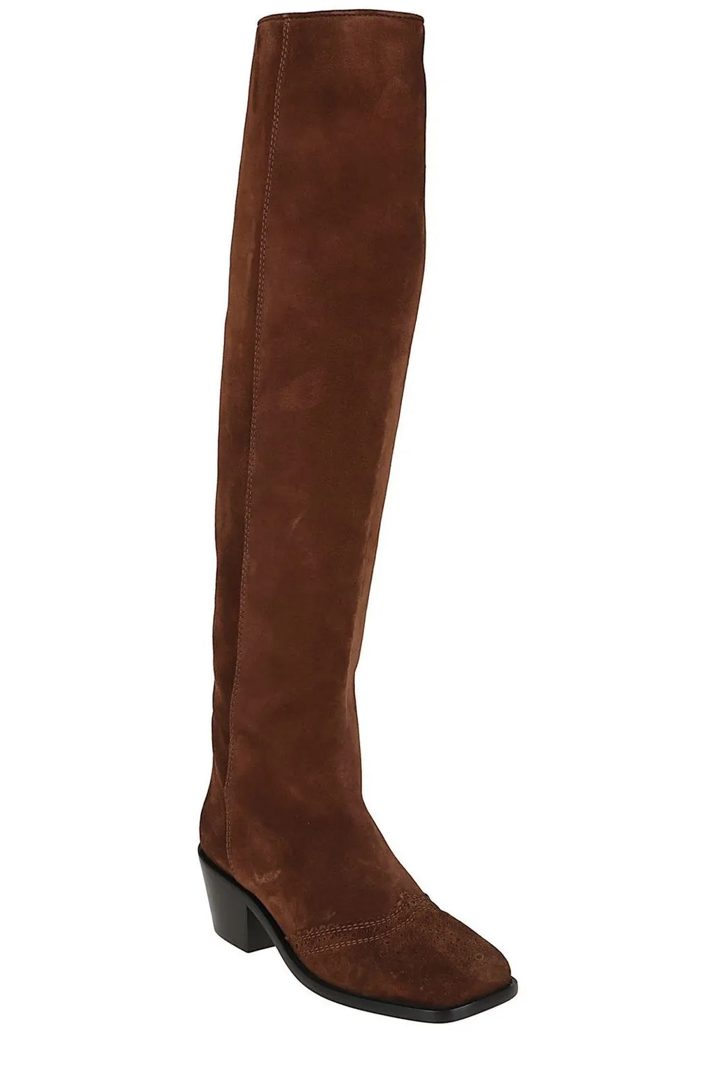 Brogue Detailed Stretch Boots