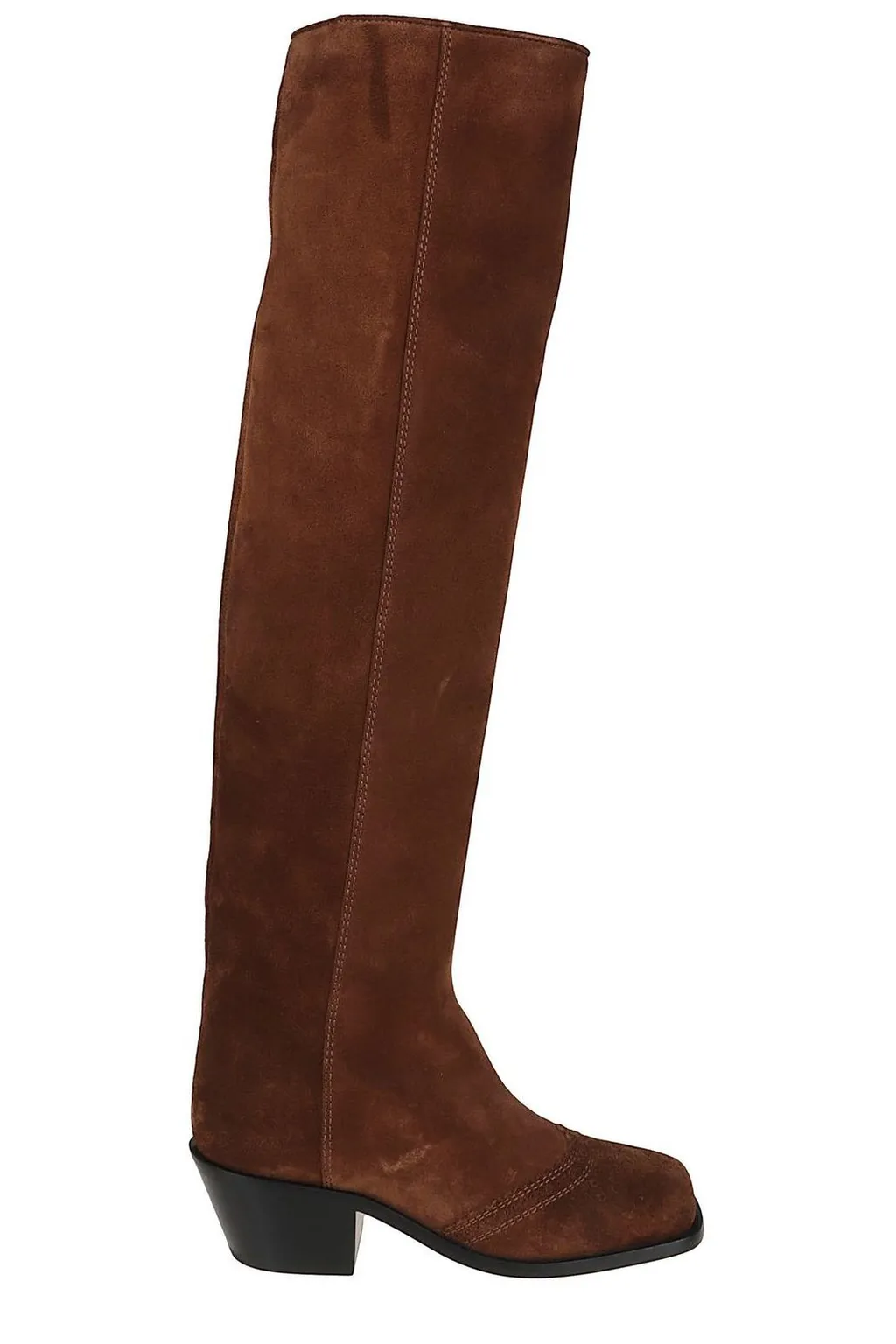 Brogue Detailed Stretch Boots