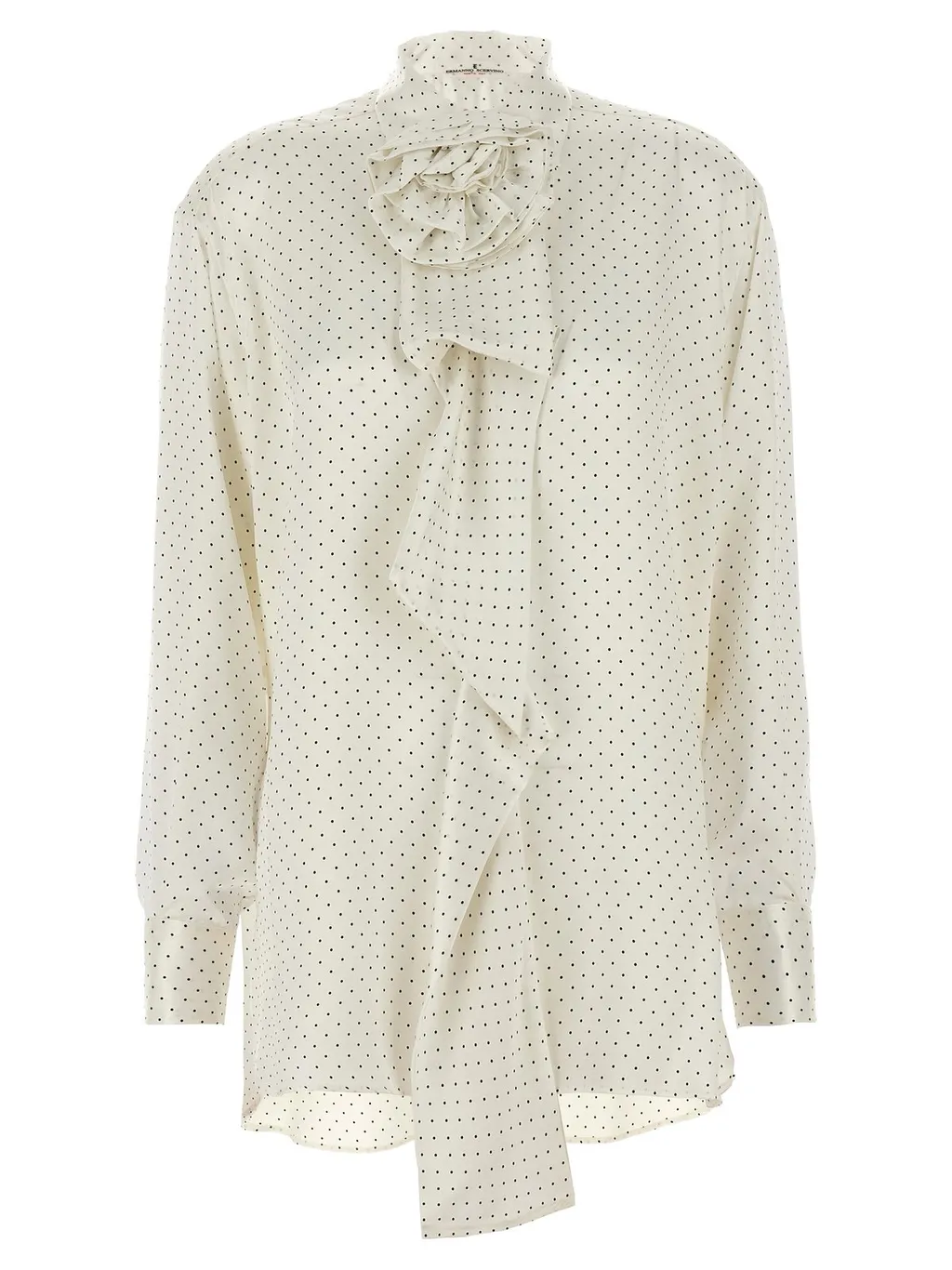Polka Dot Printed Long-Sleeved Shirt