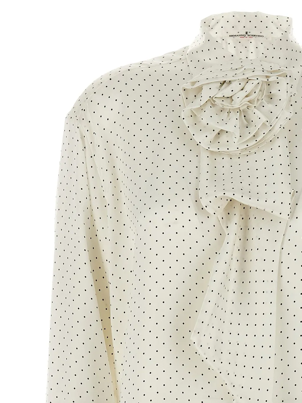 Polka Dot Printed Long-Sleeved Shirt
