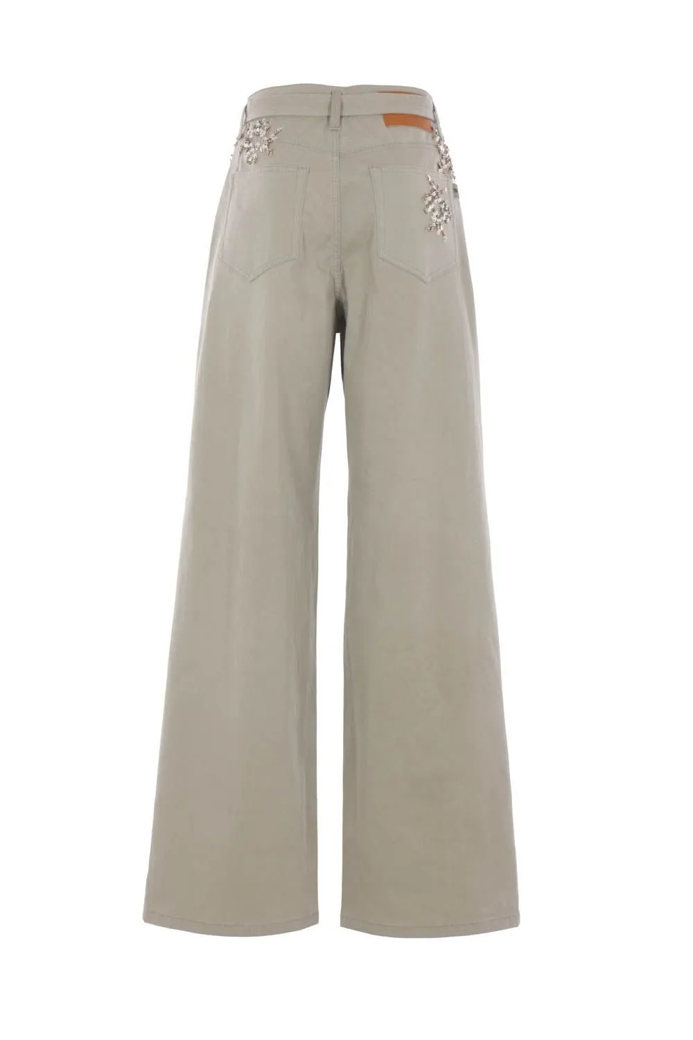 Wide-Leg Embellished Trousers
