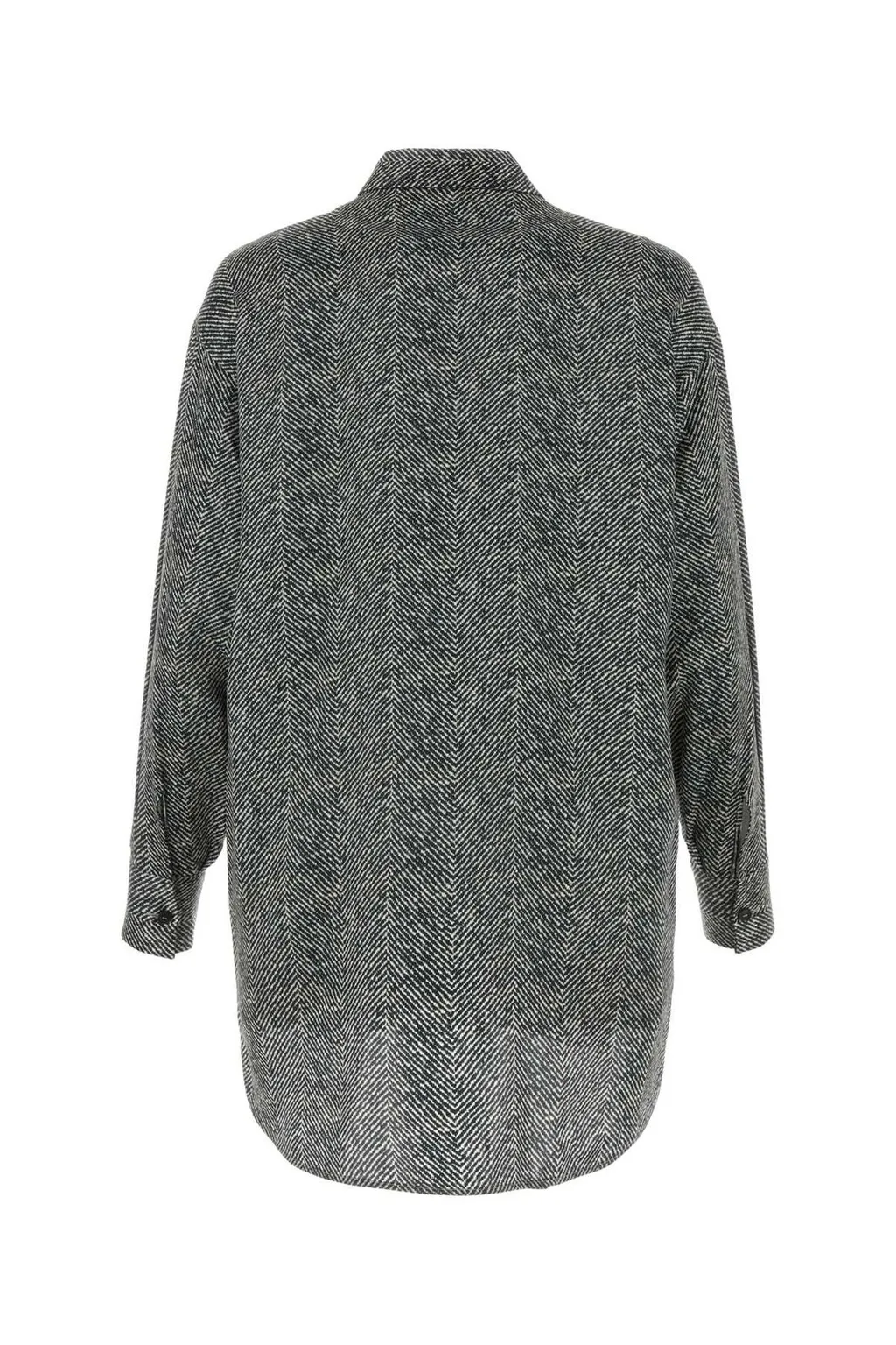 Herringbone-Printed Button-Up Shirt